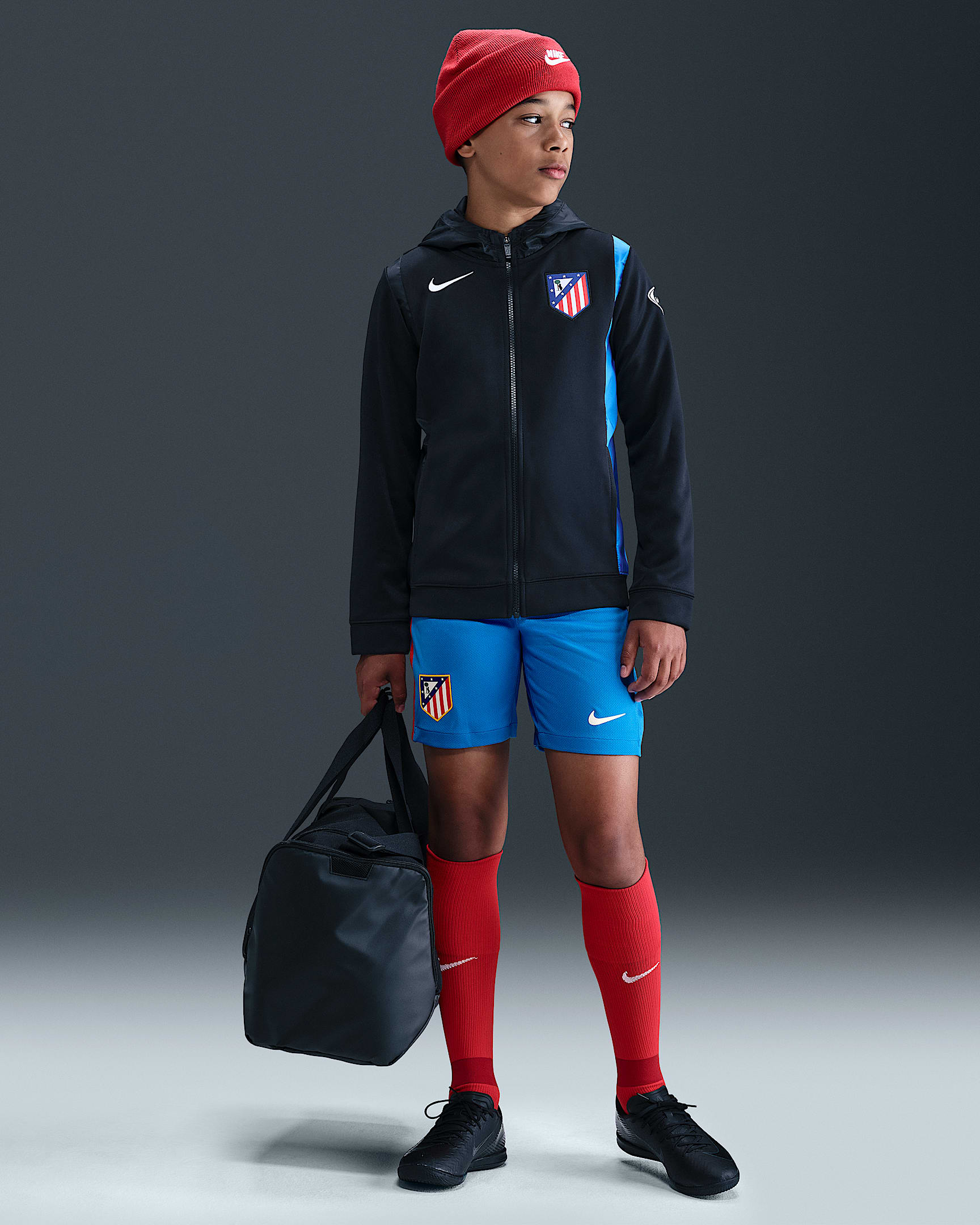 Atlético Madrid 2025/26 Stadium Third Nike Dri-FIT Total 90 Replika-Fußballshorts (ältere Kinder) - Photo Blue/Weiß