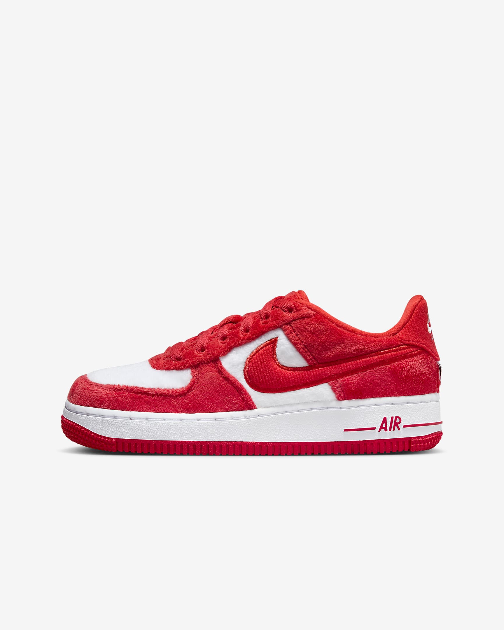 Nike Air Force 1 Older Kids' Shoes - Fire Red/White/Pink Foam/Light Crimson