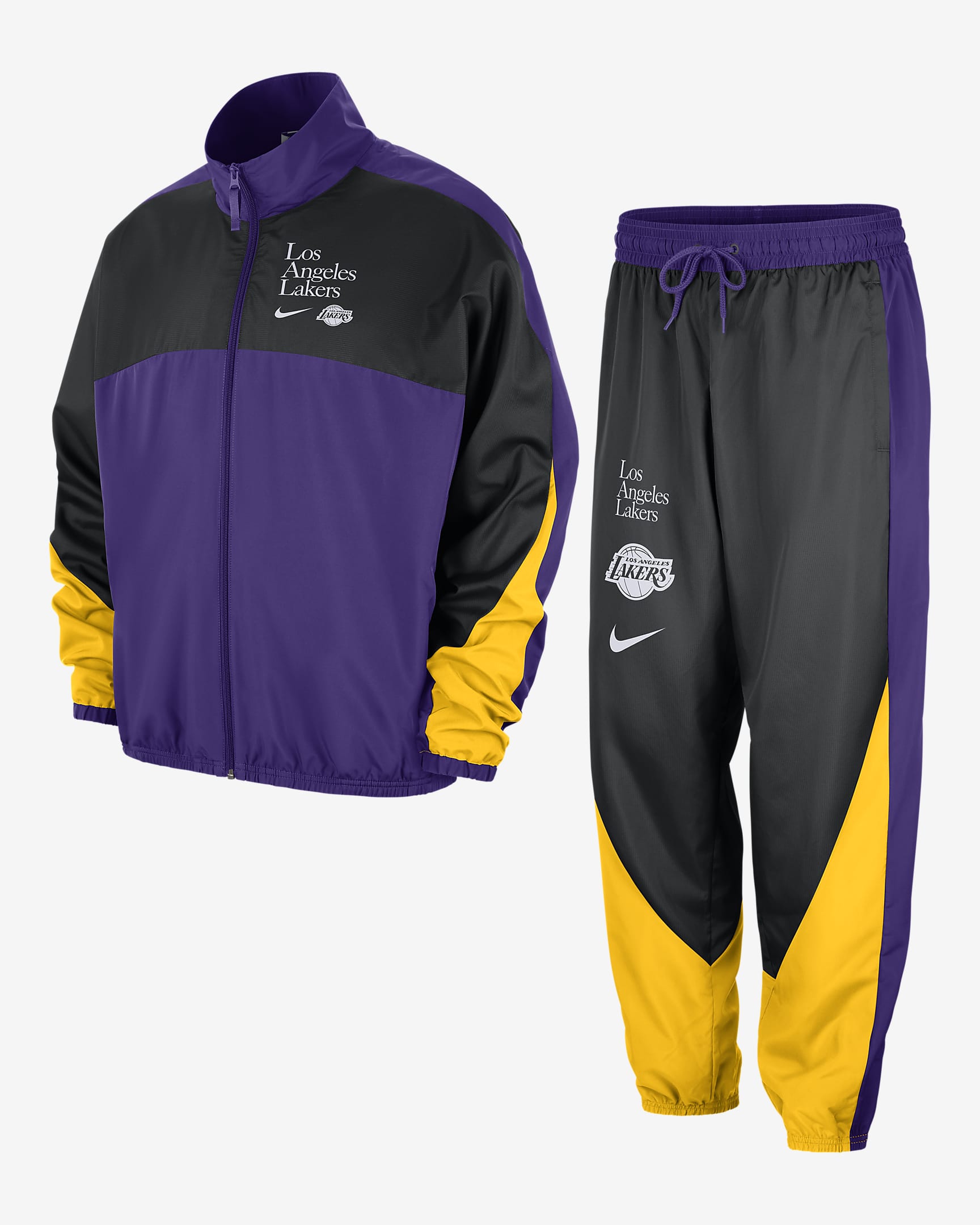 Los Angeles Lakers Starting 5 Courtside Nike NBA-trainingspak met graphic voor heren - Field Purple/Zwart/Amarillo