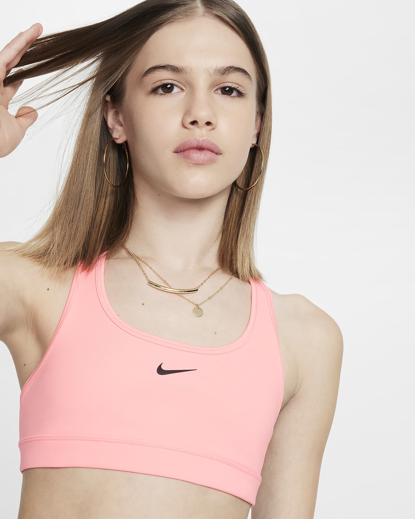 Nike Swoosh Older Kids' (Girls') Sports Bra. Nike LU