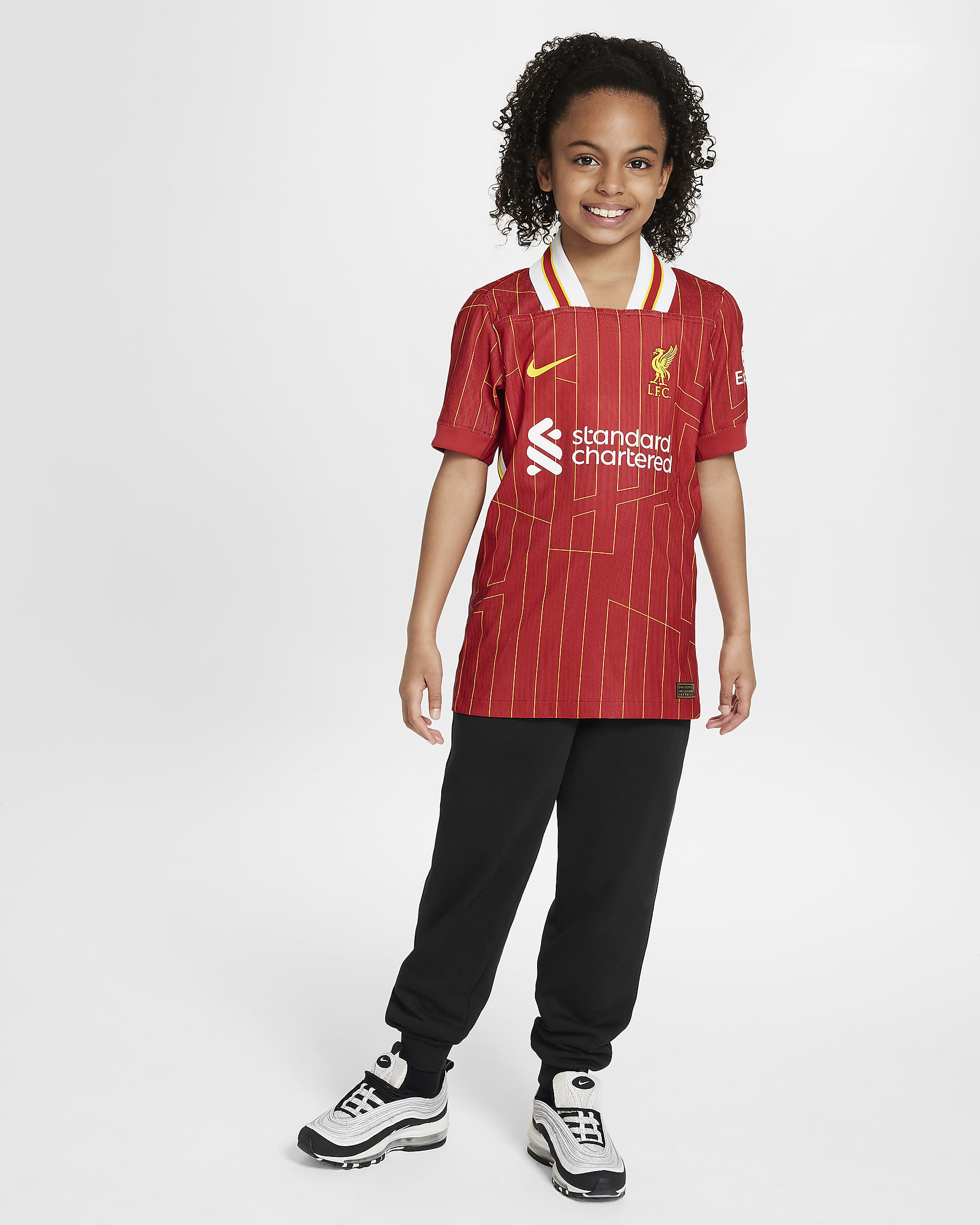 Fotbollströja Liverpool FC 2021/22 Match (hemmaställ) Nike Dri-FIT ADV för ungdom - Gym Red/Vit/Chrome Yellow