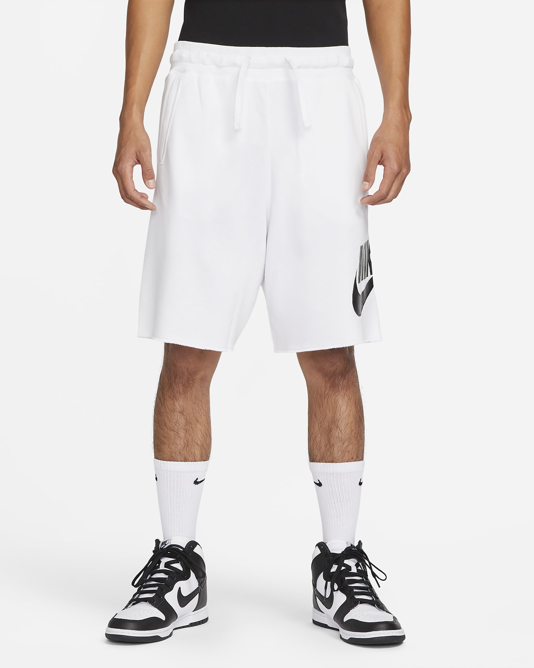 Short en molleton Nike Club Alumni pour homme - Blanc/Blanc/Noir