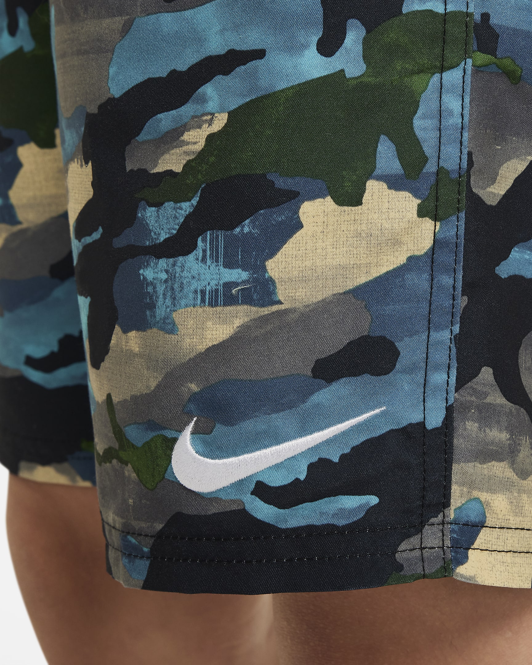 Shorts de voleibol de 18 cm para niño talla grande Natación Nike Classic Camo - Negro