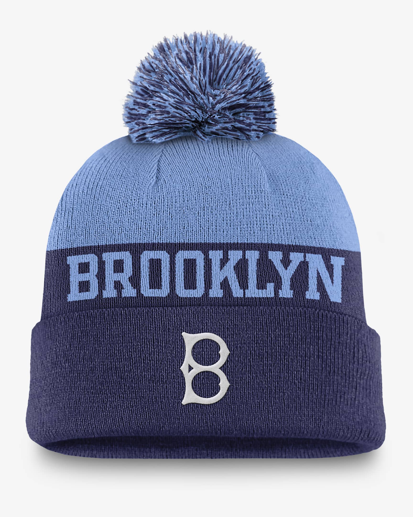 Brooklyn Dodgers Rewind Peak Men's Nike MLB Cuffed Pom Beanie - Royal