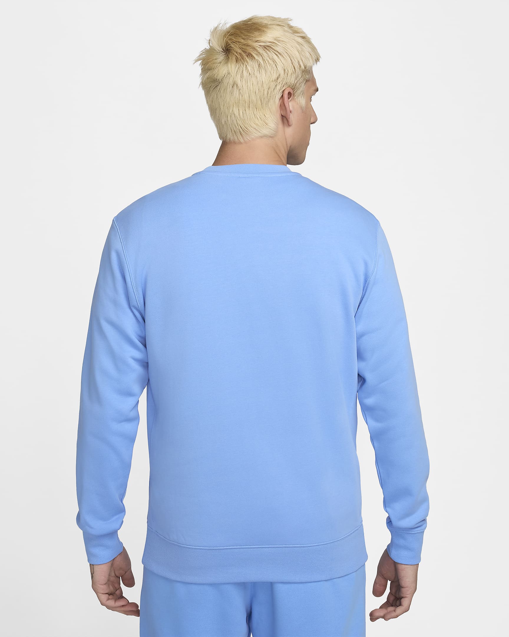 Maglia a girocollo in French Terry Nike Sportswear - Uomo - University Blue/Bianco