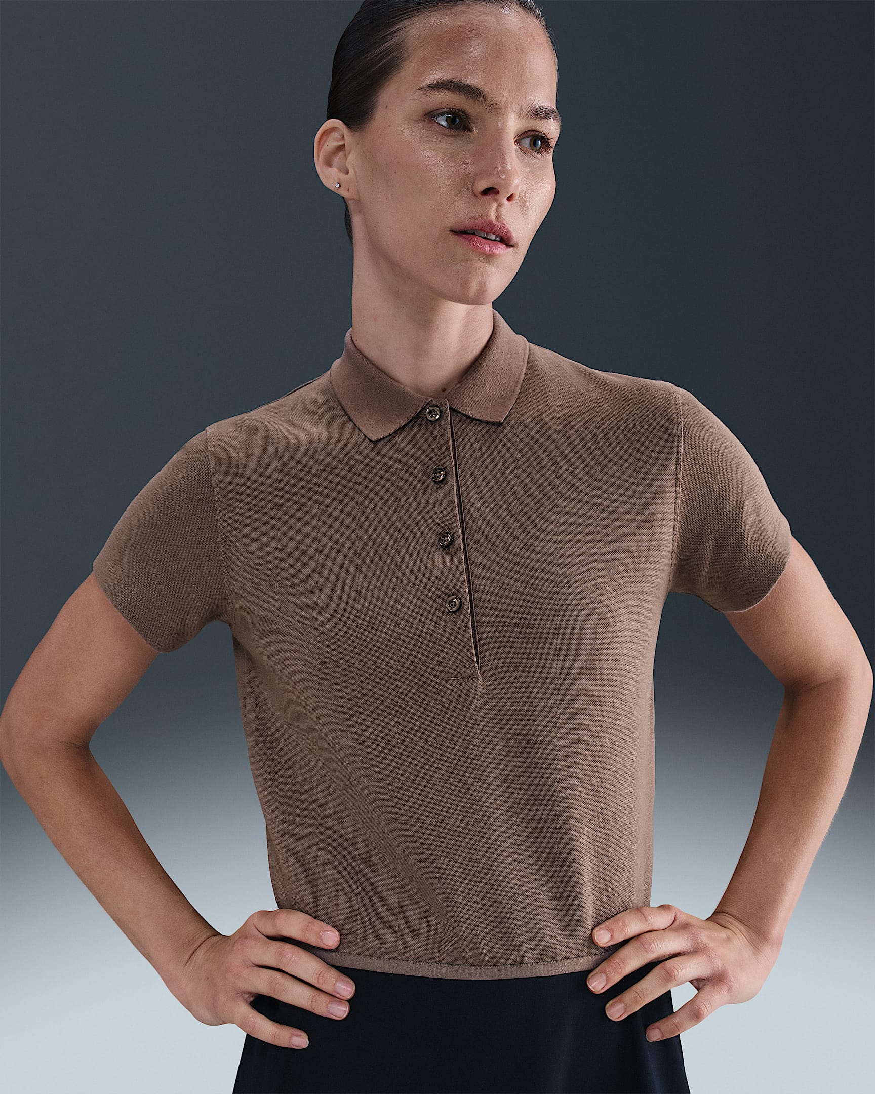 Nike Women's Short-Sleeve Golf Polo - Mink Brown/Sail