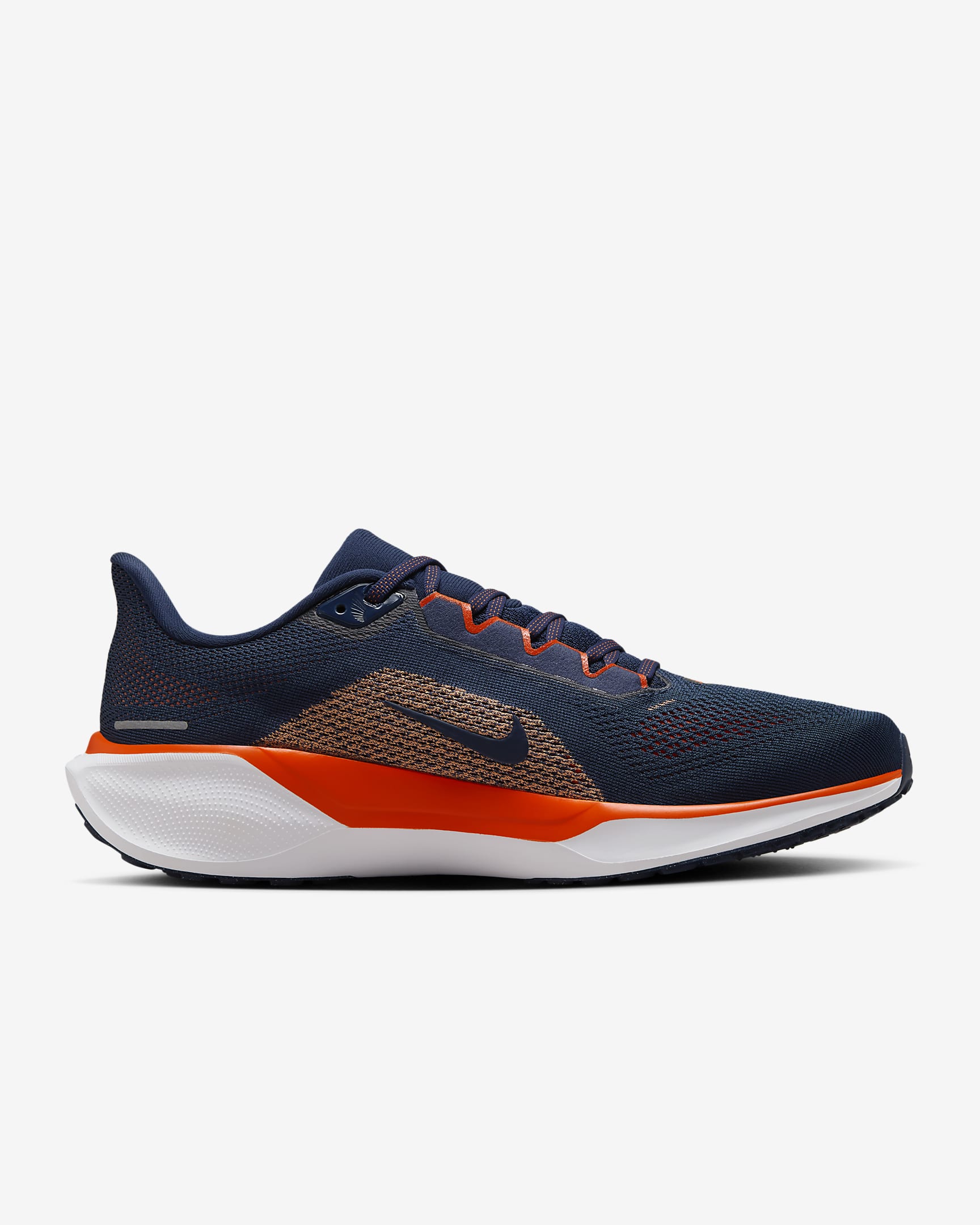 Tenis de correr en pavimento para hombre Nike Pegasus 41 NFL Denver Broncos - Azul marino universitario/Blanco/Naranja brillante/Blanco