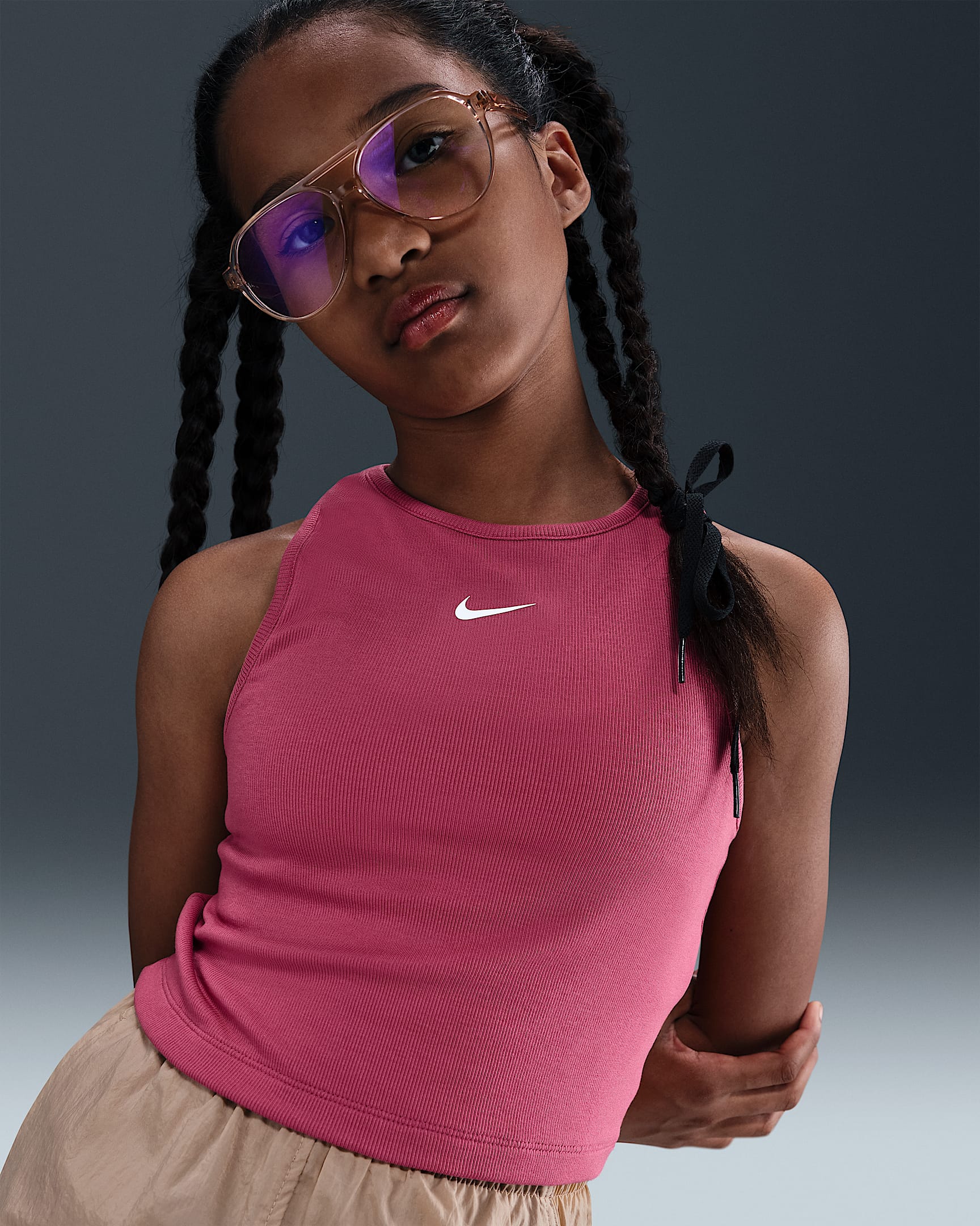 Débardeur côtelé Nike Sportswear pour fille - Sweet Beet