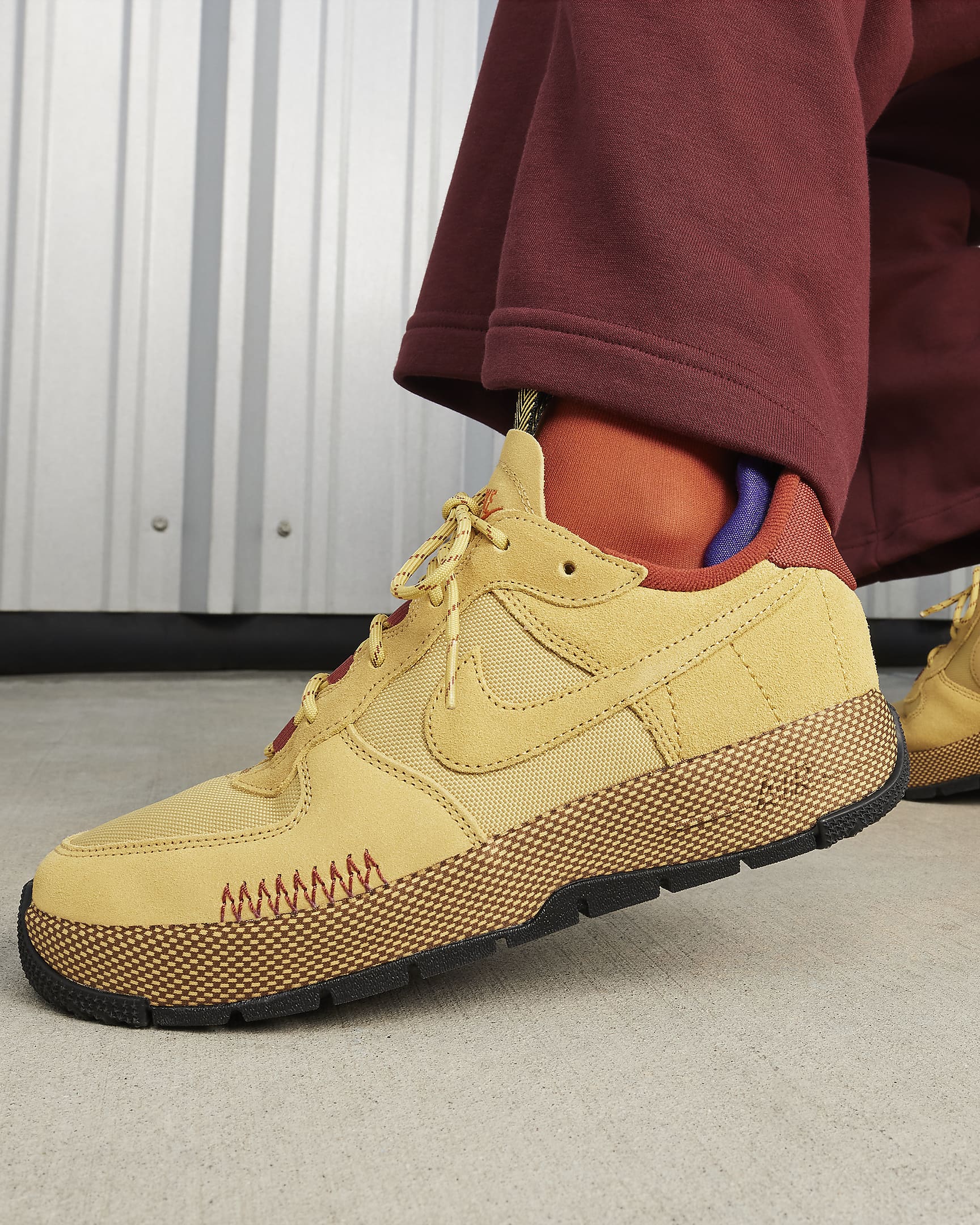 Nike Air Force 1 Wild Women's Shoes - Wheat Gold/Rugged Orange/Field Purple/Wheat Gold