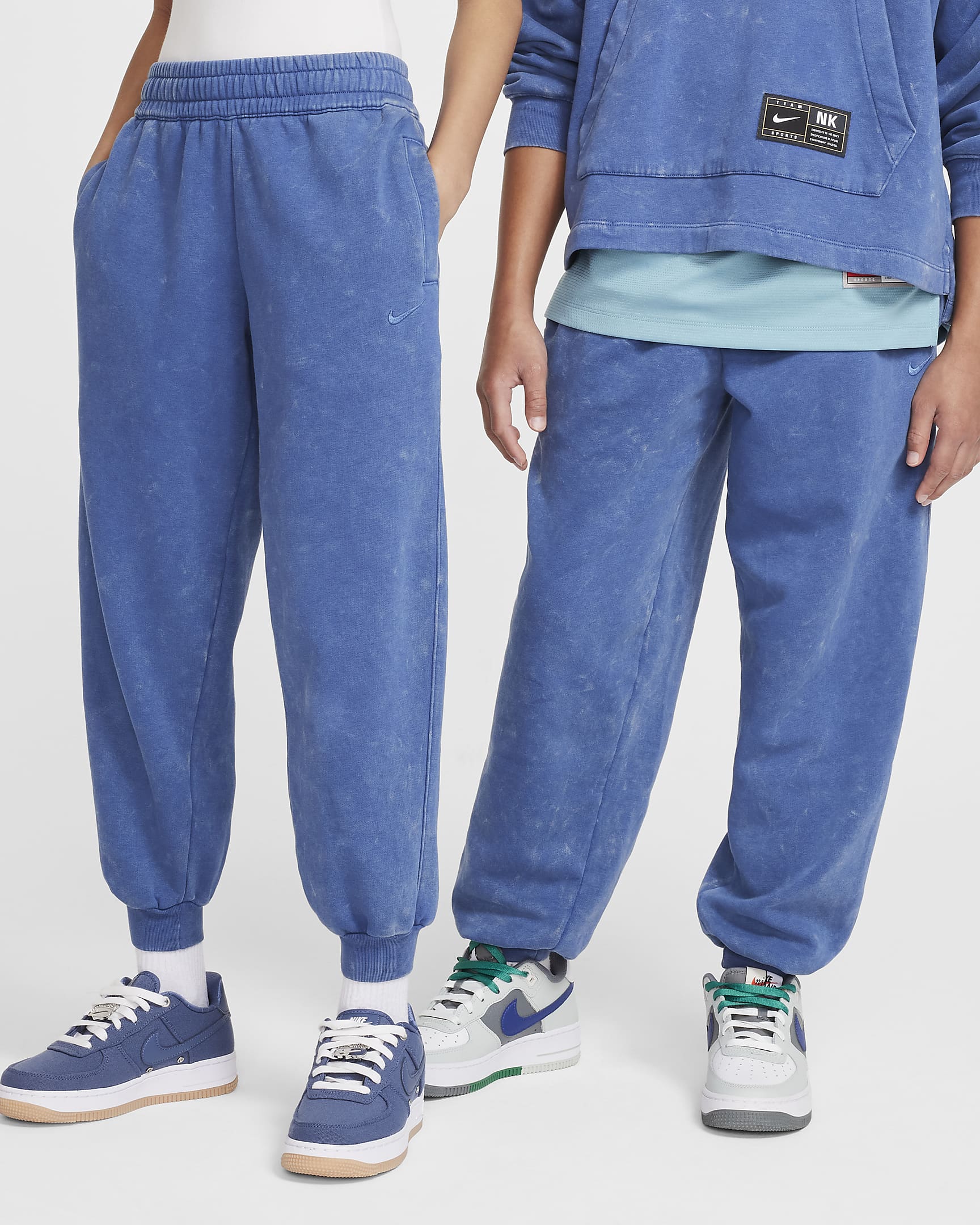 Pantaloni da basket in fleece Nike Culture of Basketball – Ragazzo/a - Mystic Navy/Denim Turquoise/Mystic Navy