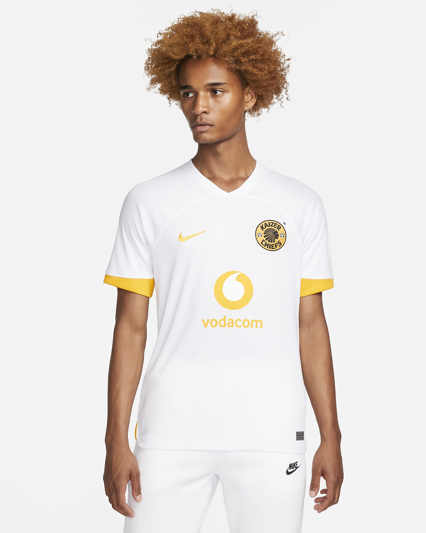 Kaizer Chiefs F.C. 2022/23 Stadium Away Men's Nike Dri-FIT Football Shirt - White/White/Taxi/Taxi