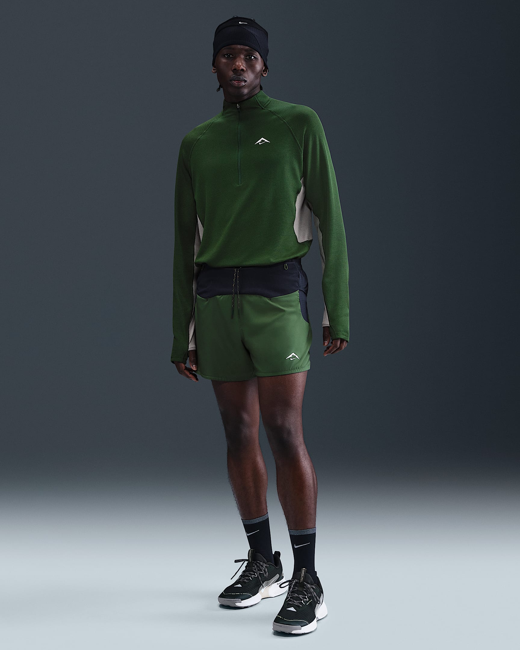 Nike Trail Second Sunrise Men's 12.5cm (approx.) Dri-FIT ADV Brief-Lined Running Shorts - Fir/Obsidian/Ochre/Summit White