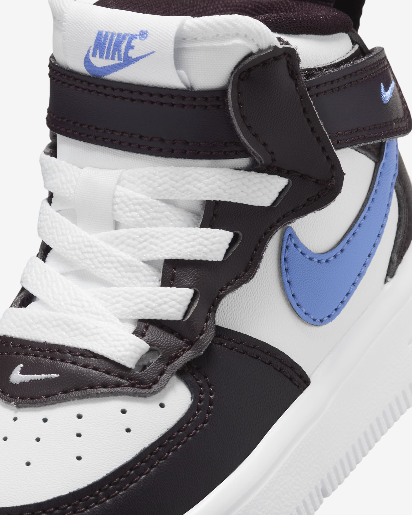 Nike Force 1 Mid EasyOn Baby/Toddler Shoes - Burgundy Ash/White/Royal Pulse