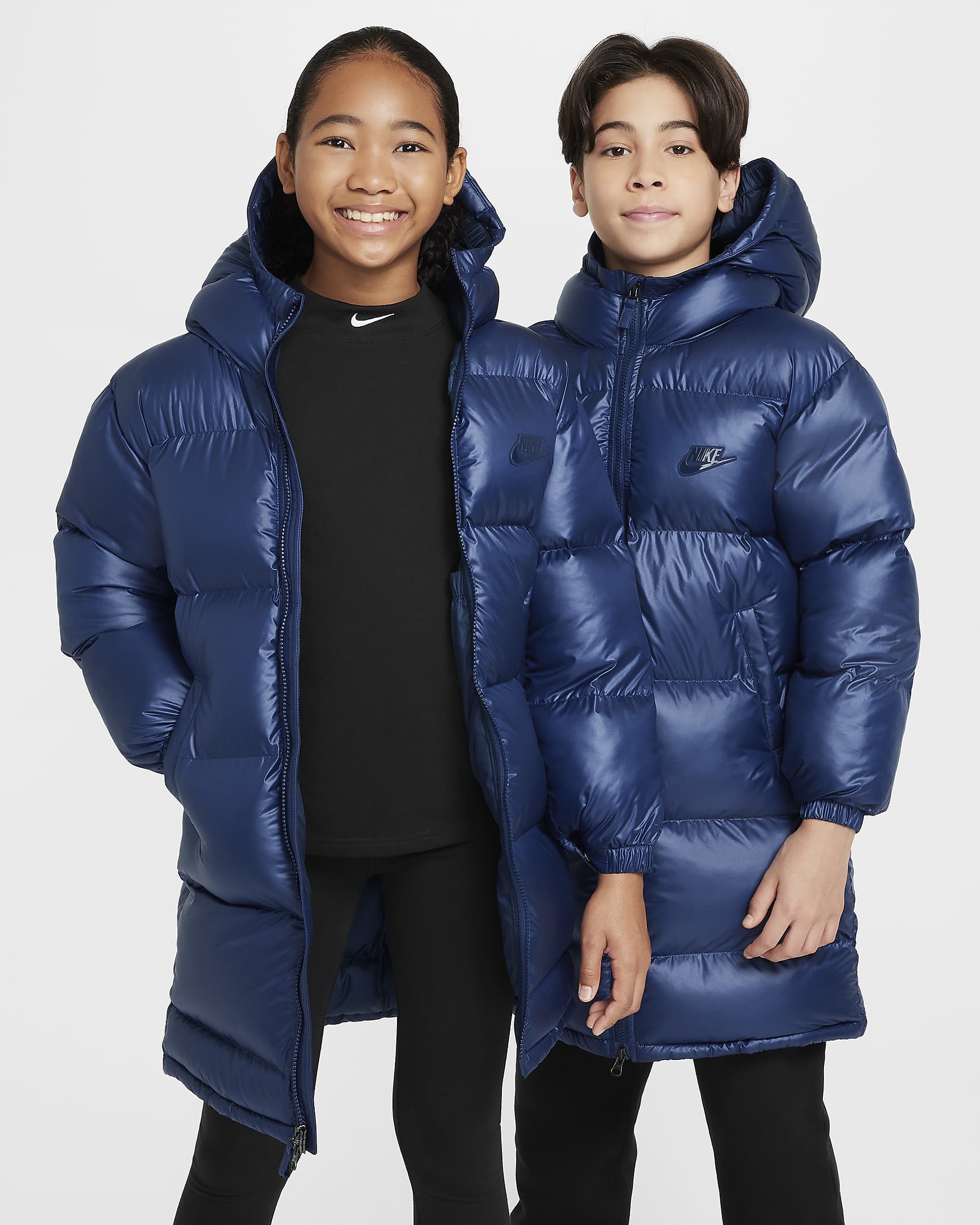 Parka à capuche ample Therma-FIT Repel Nike Sportswear Heavyweight Synthetic Fill EasyOn pour ado - Midnight Navy/Obsidian/Midnight Navy/Obsidian