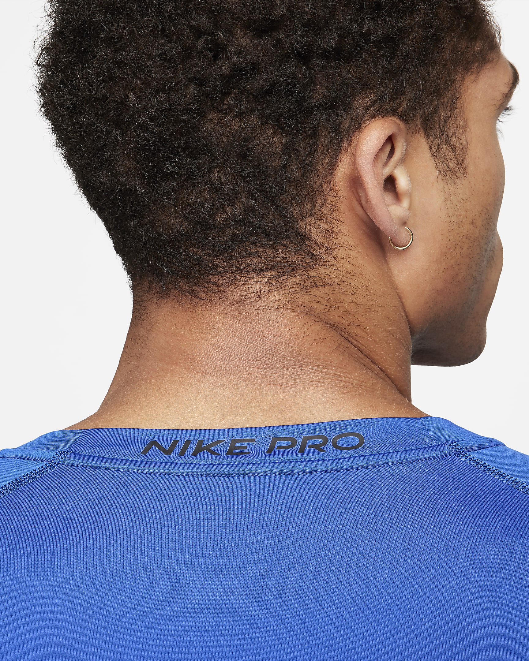 Nike Pro Dri-FIT tettsittende, langermet treningsoverdel til herre - Game Royal/Svart