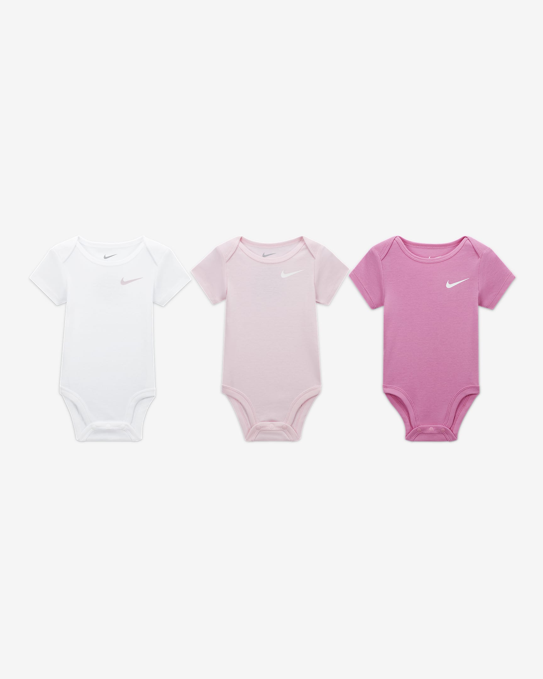 Nike Baby (0-9M) Mini Me Bodysuits (3-Pack) - Pink Foam