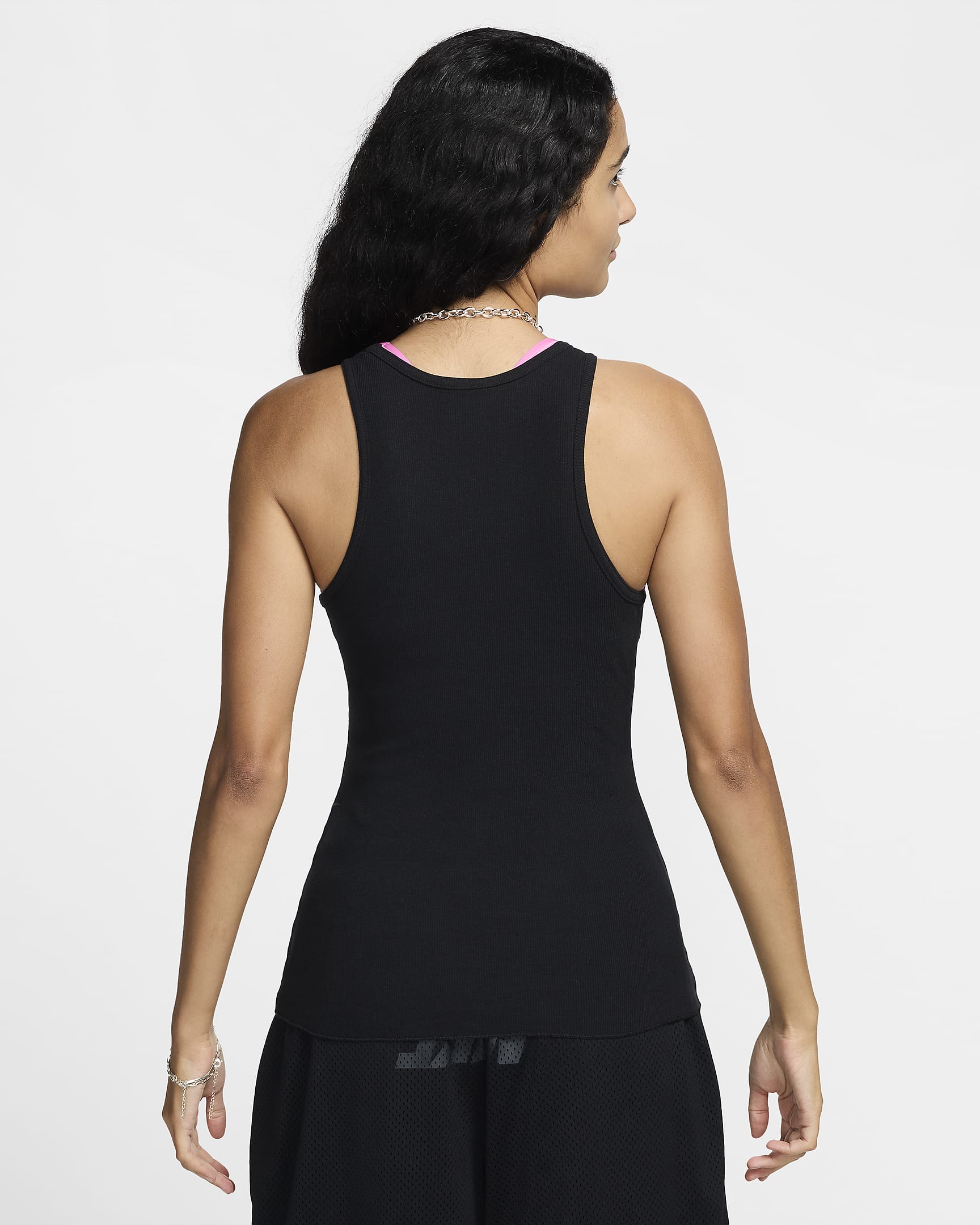 Camisola sem mangas canelada Nike Sportswear para mulher - Preto/Anthracite