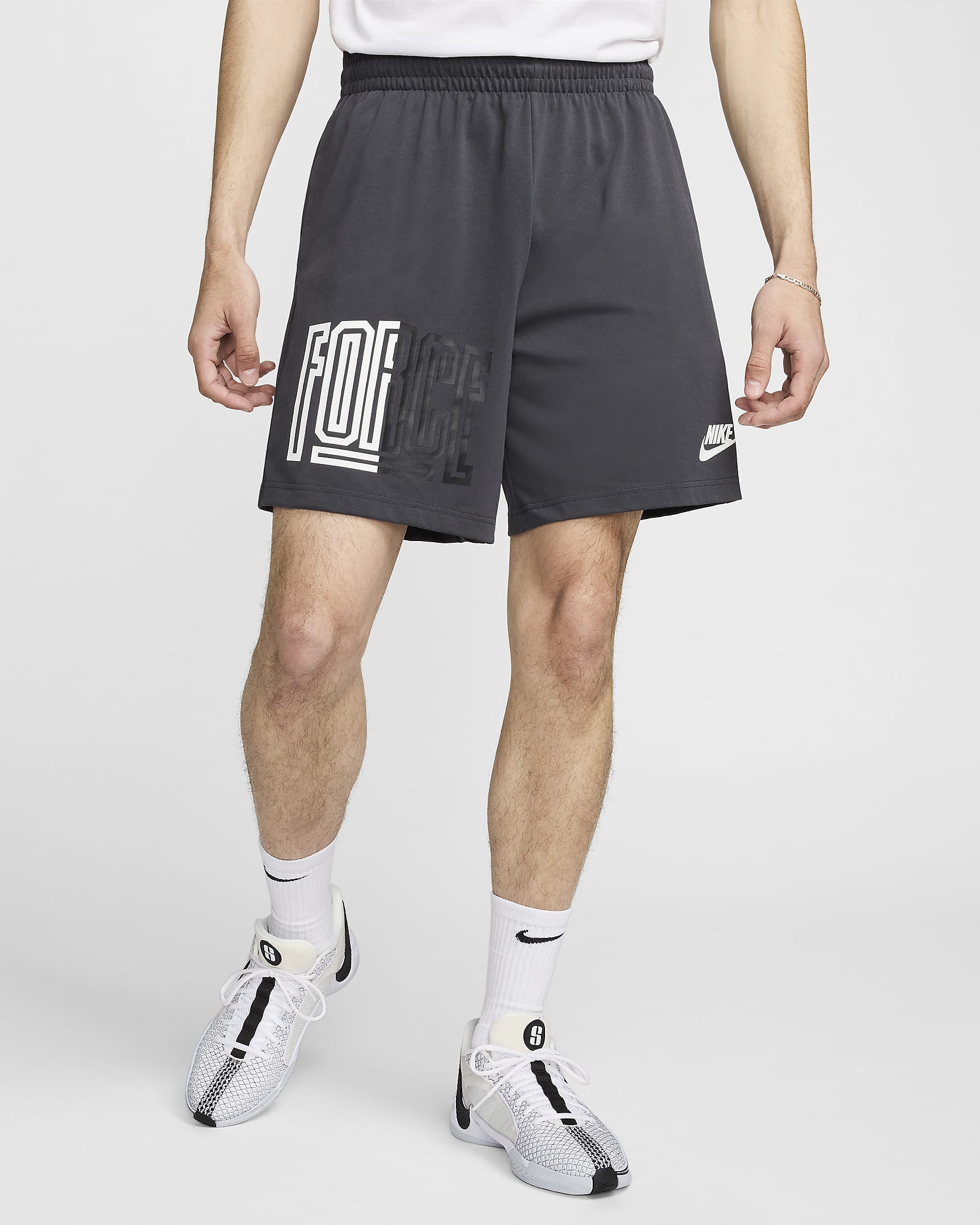 Nike Starting 5 Dri-FIT-basketshorts til herre (20 cm) - Dark Smoke Grey/Hvit