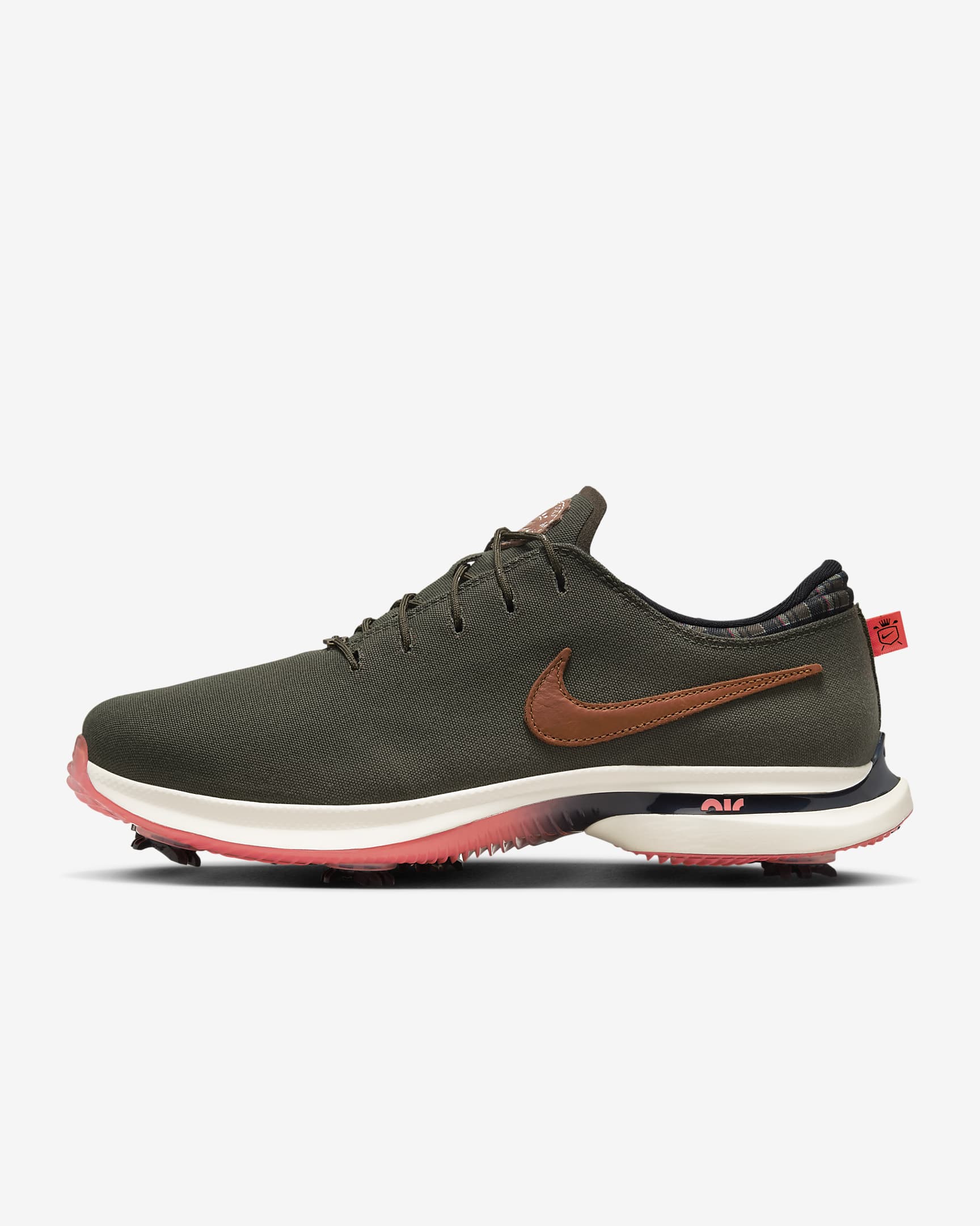 Nike Victory Tour 3 Golf Shoes (Extra Wide) - Cargo Khaki/Black/Hot Punch/Light British Tan