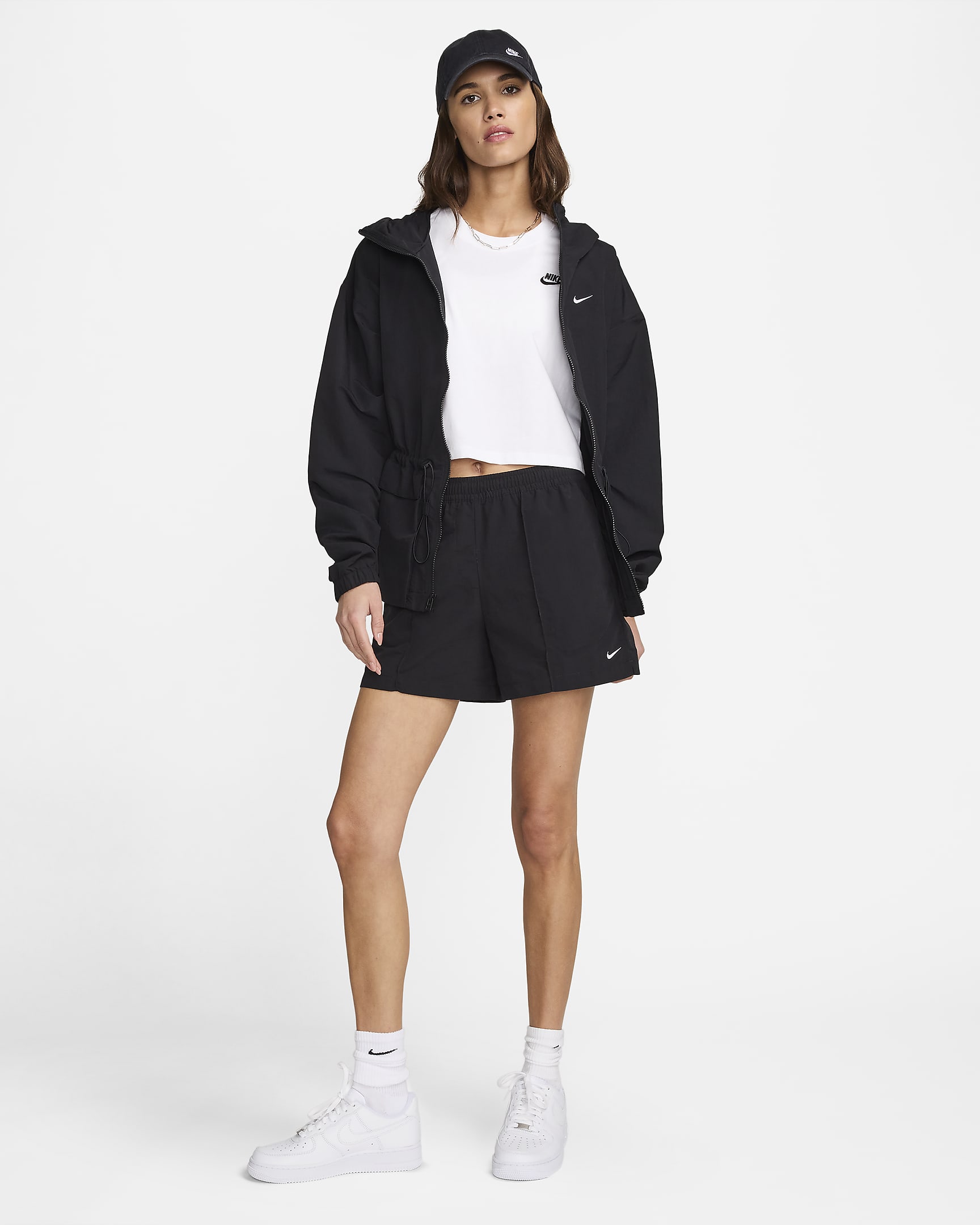 Nike Sportswear Everything Wovens Women's Mid-Rise 13cm (approx.) Shorts - Black/White