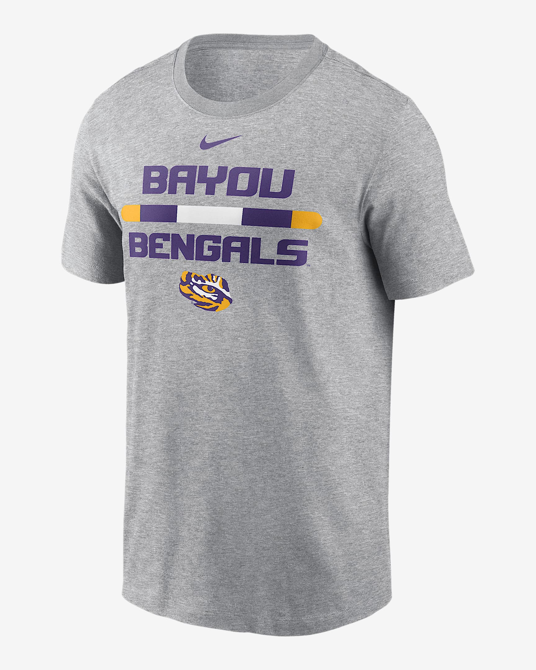 LSU Tigers DNA Lockup Men's Nike College T-Shirt - Dark Grey Heather