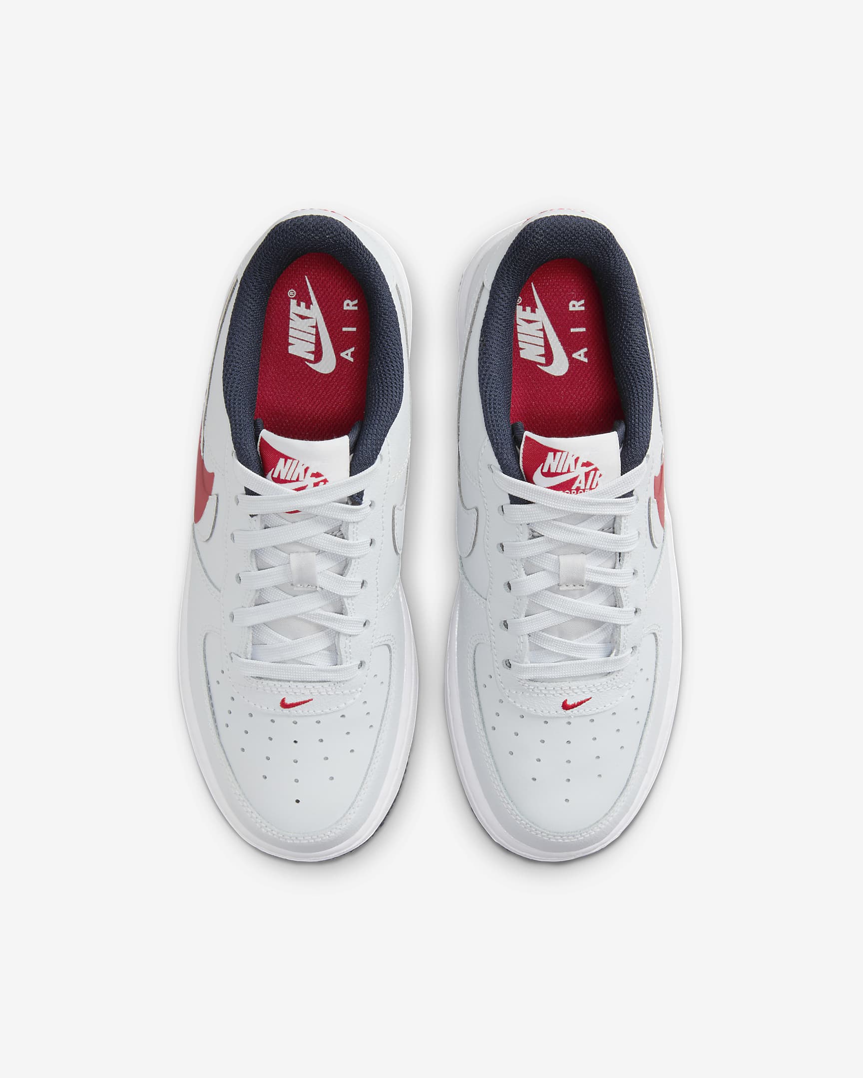 Nike Air Force 1 LV8 4 sko til store barn - Pure Platinum/University Red/Obsidian/Pure Platinum