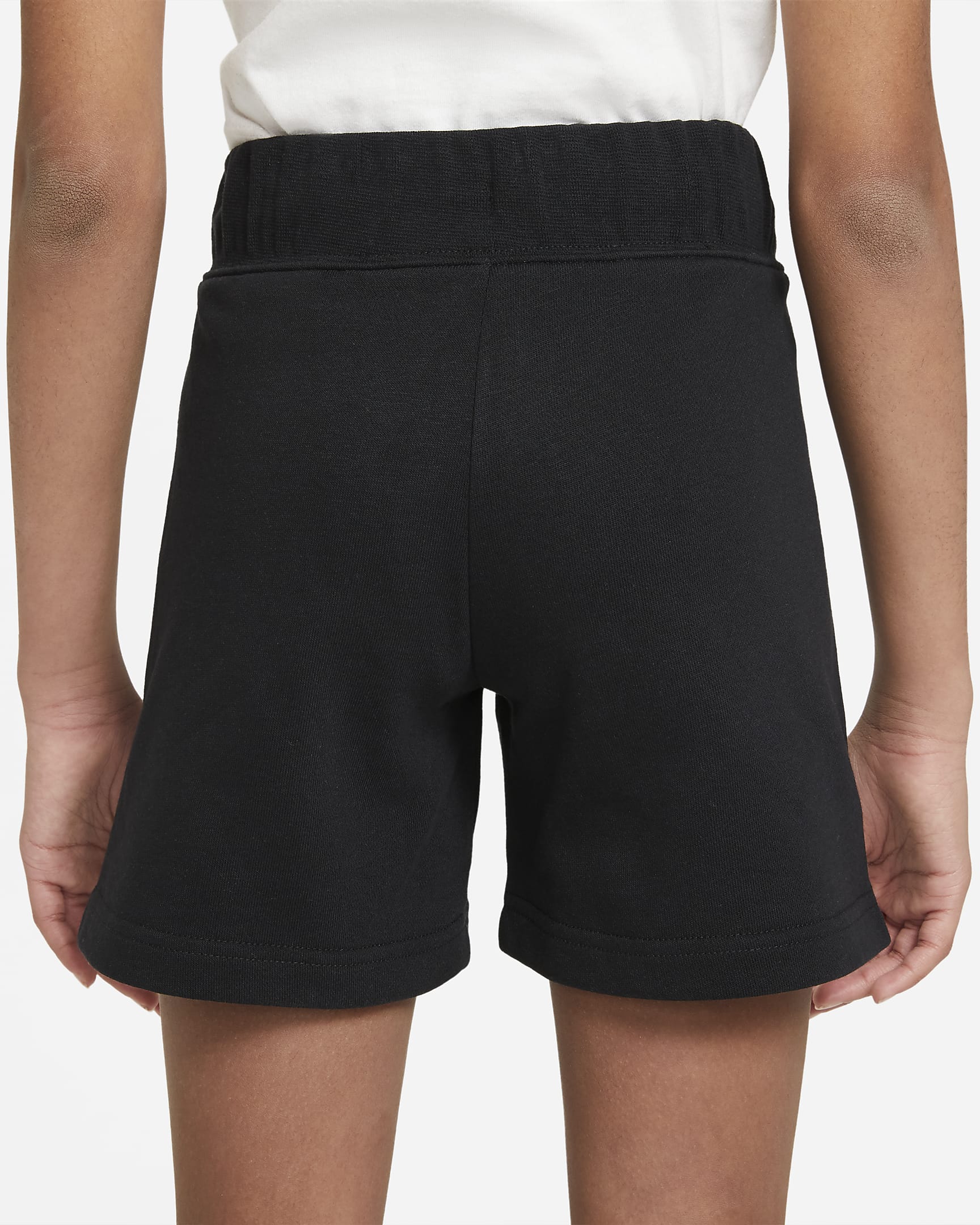 Nike Sportswear Club Older Kids' (Girls') French Terry Shorts - Black/White