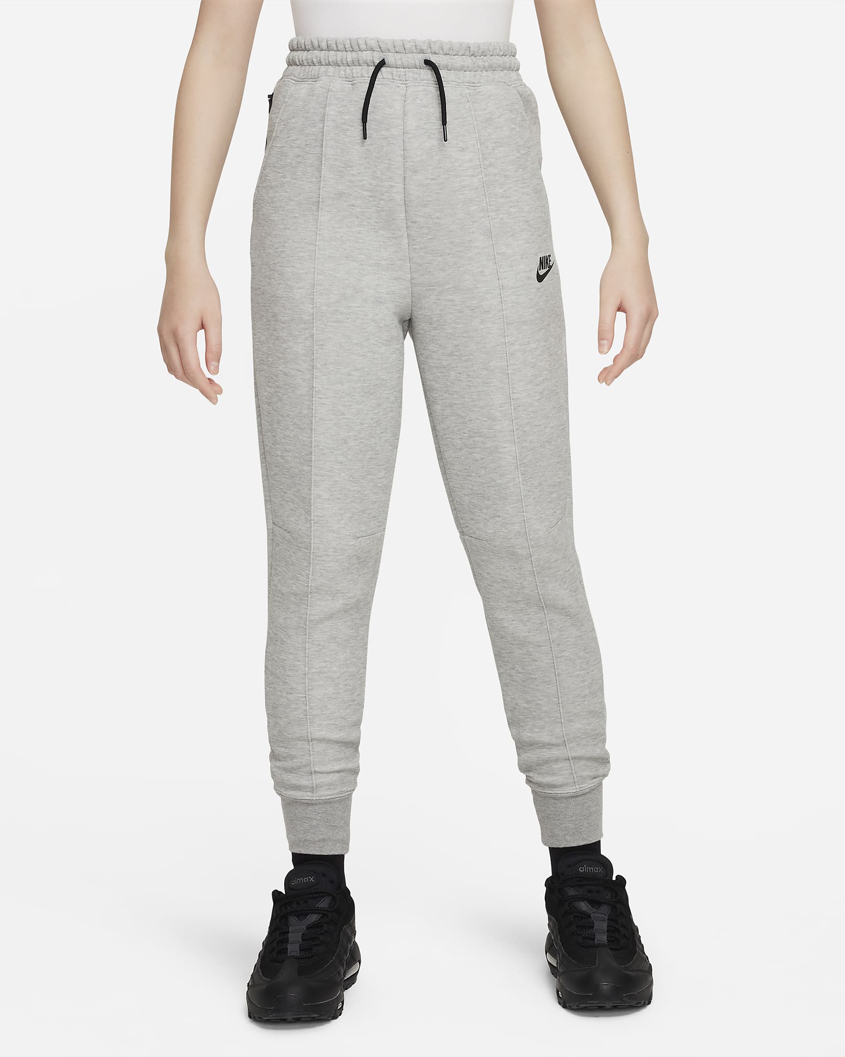 Pantalon de survêtement Nike Sportswear Tech Fleece pour ado (fille) - Dark Grey Heather/Noir/Noir