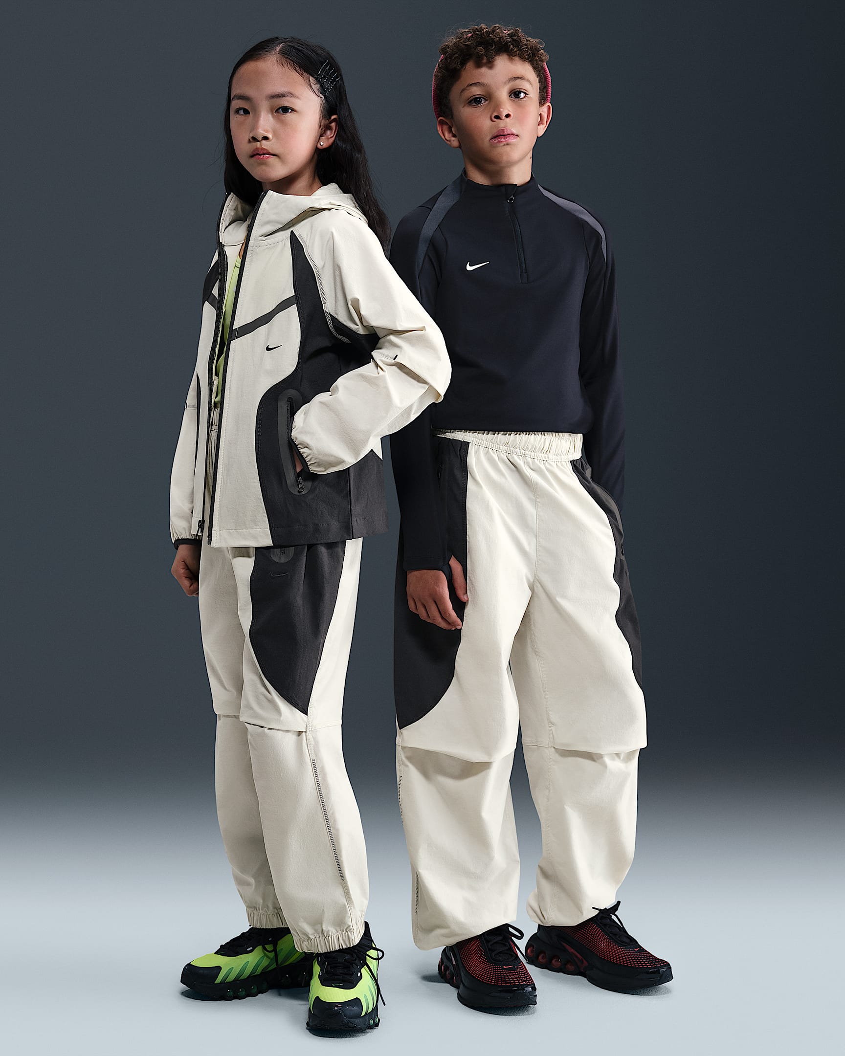 Nike Tech Big Kids' (Boys') Woven Pants - Light Bone/Black/Black