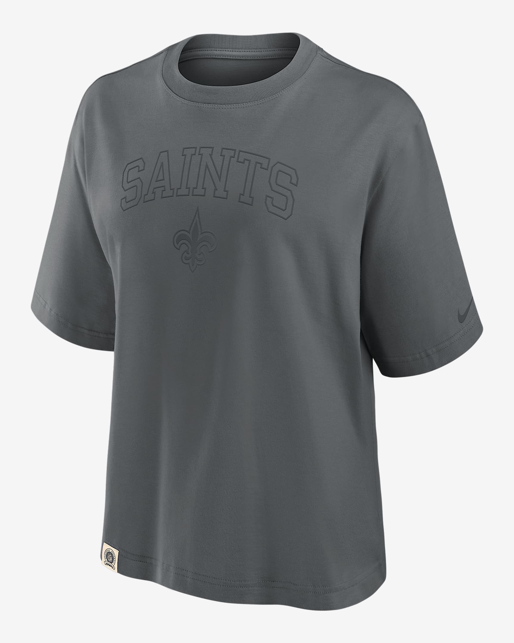 New Orleans Saints Arch Boxy Women's Nike NFL T-Shirt - Iron Grey