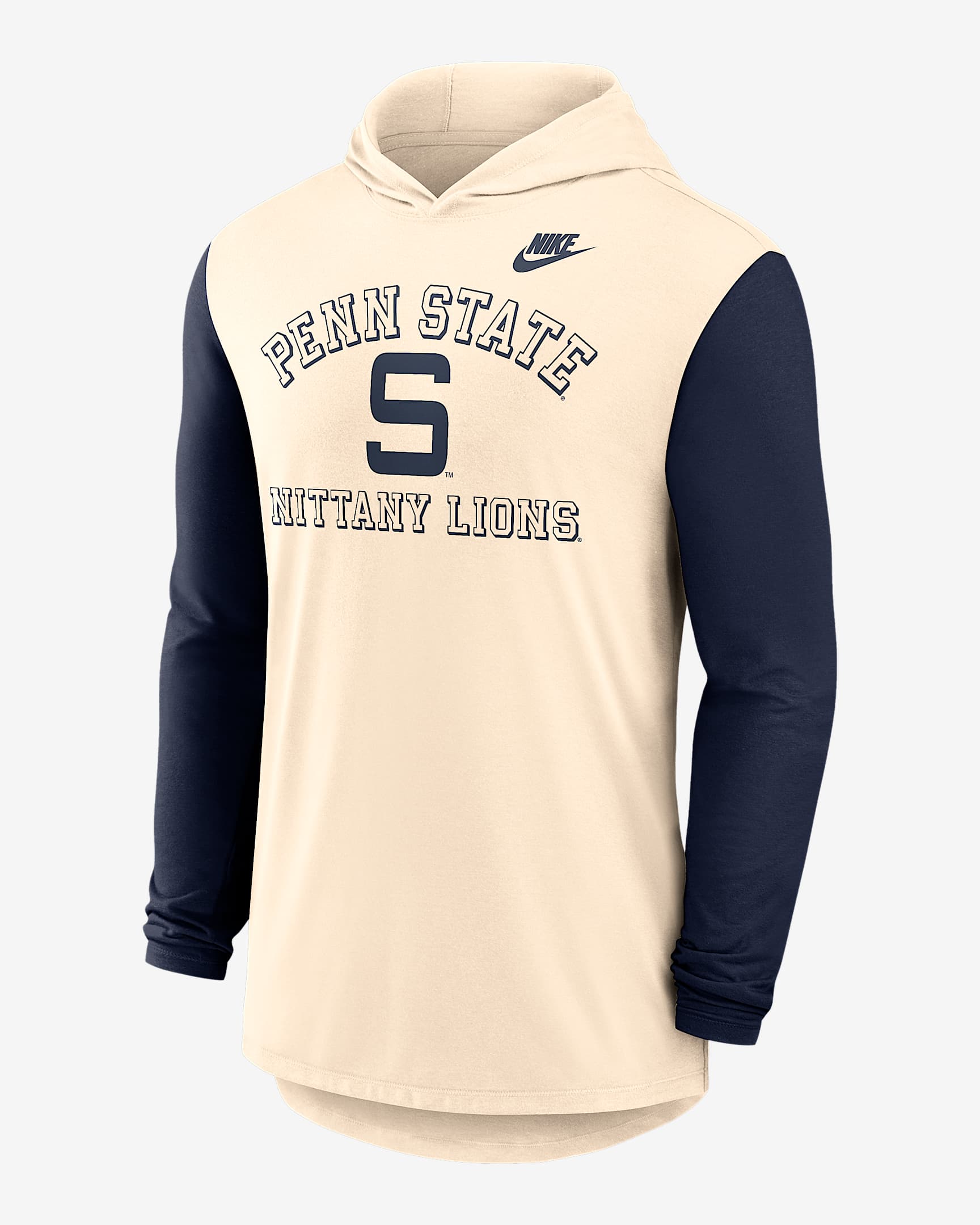 Penn State Legacy Men's Nike Dri-FIT College Long-Sleeve Hooded T-Shirt - Natural
