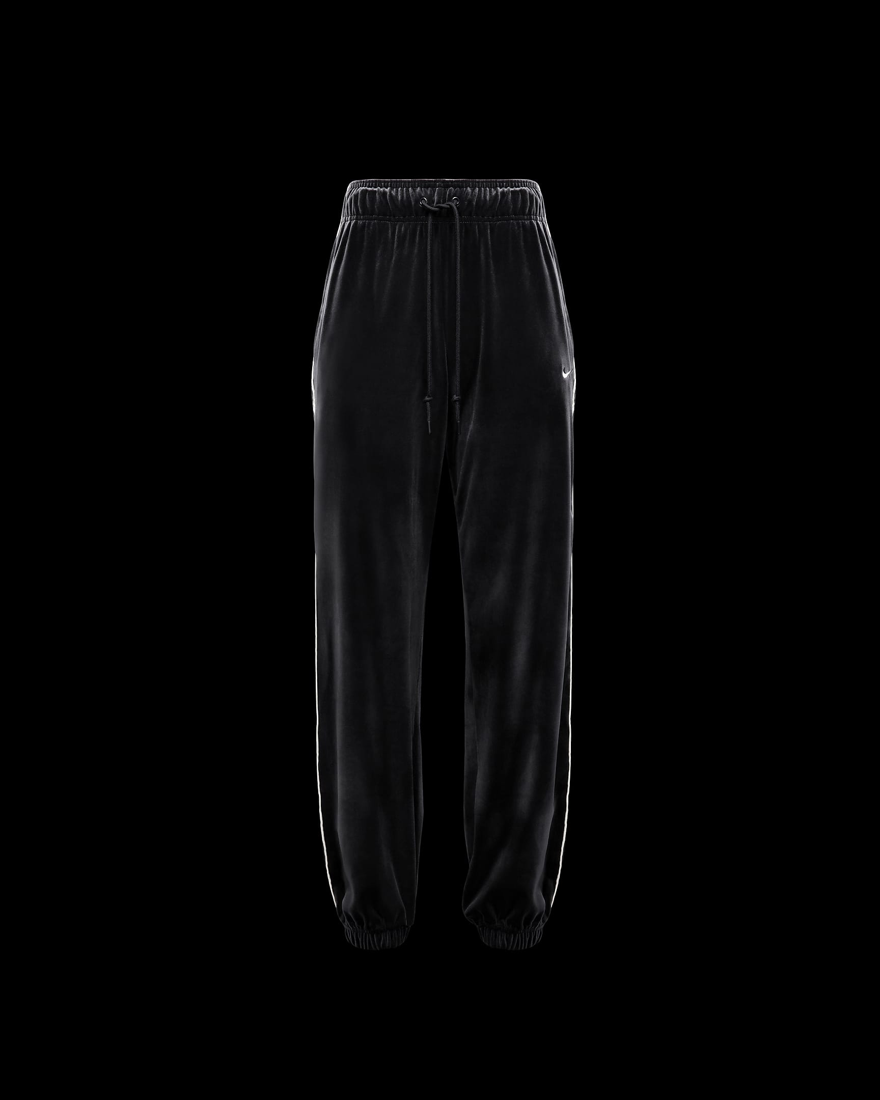 Nike Sportswear Collection Women's Mid-Rise Velour Joggers - Black/Sail/Sail