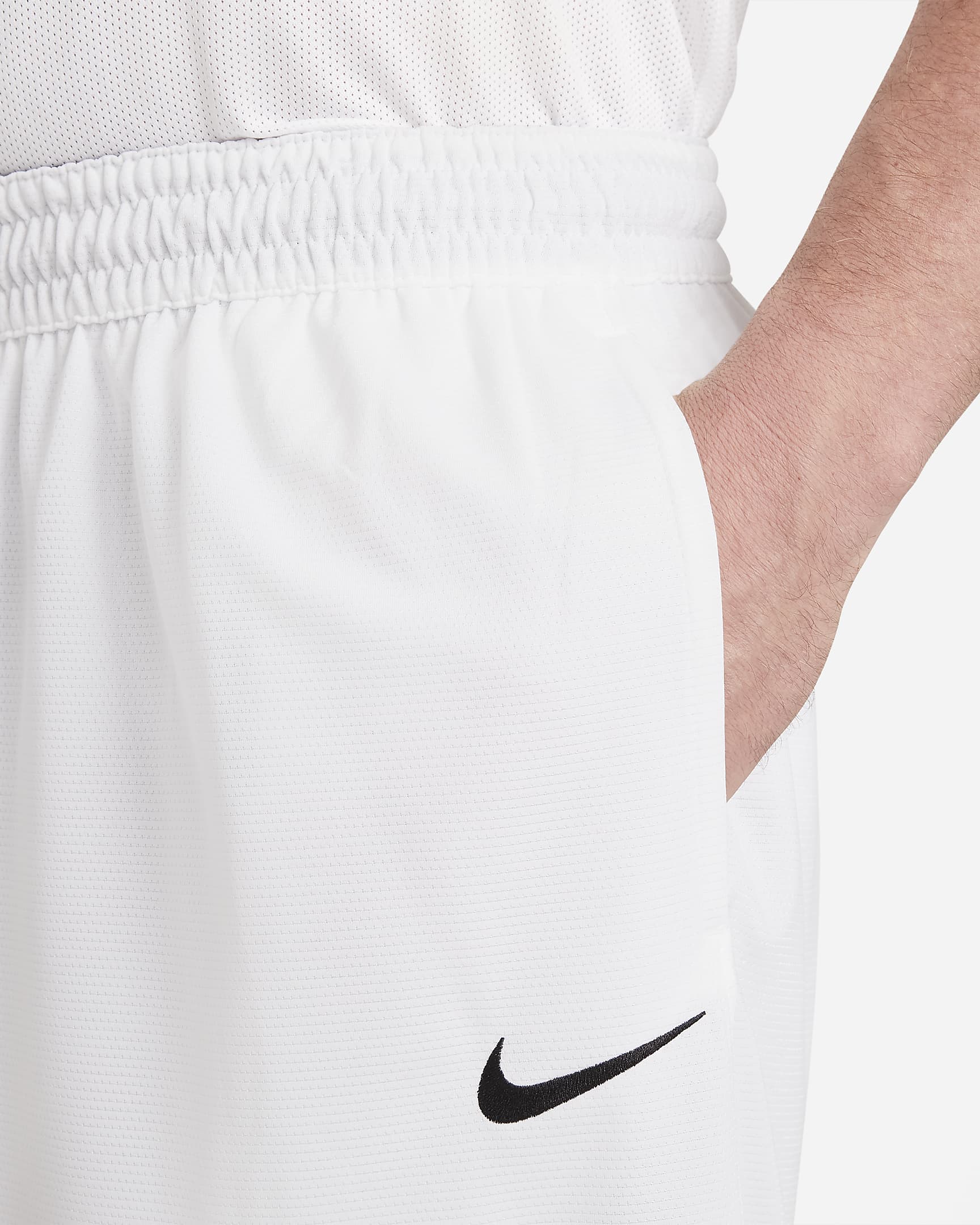 Shorts de básquetbol para hombre Nike Dri-FIT Icon - Blanco/Blanco/Negro