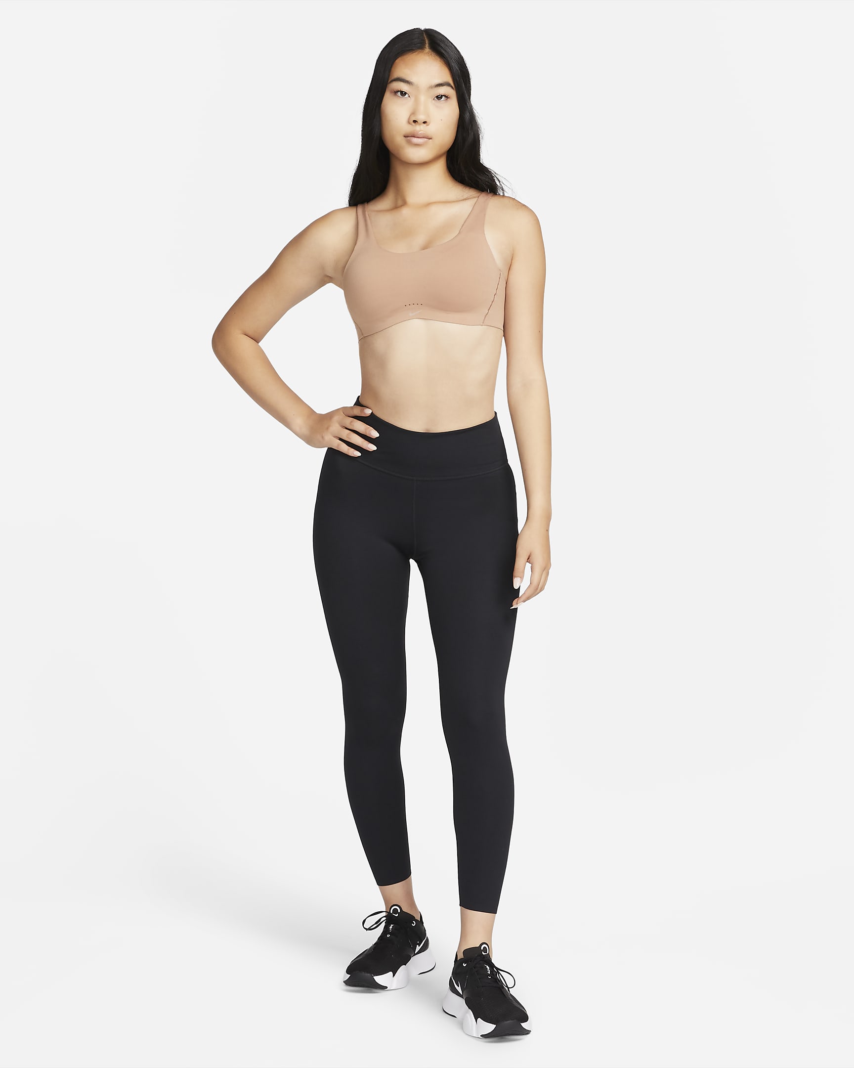 Nike Alate Coverage Women's Medium-Support Padded Sports Bra - Desert Dust/Desert Dust/White