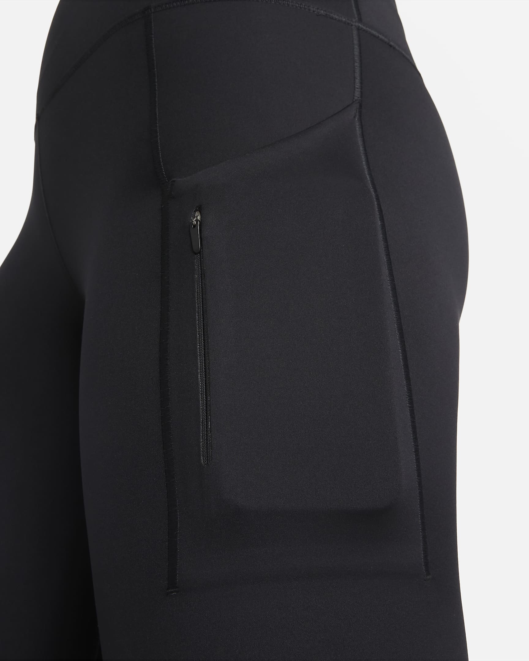 Legging taille mi-haute à maintien supérieur et coupe longue avec poches Nike Go pour femme - Noir/Noir