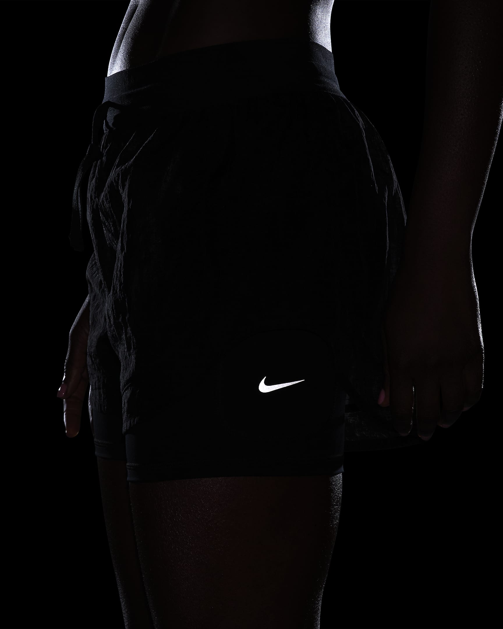 Nike Running Division Women's Dri-FIT Mid-Rise 7.5cm (approx.) 2-in-1 Running Shorts - Black/Black