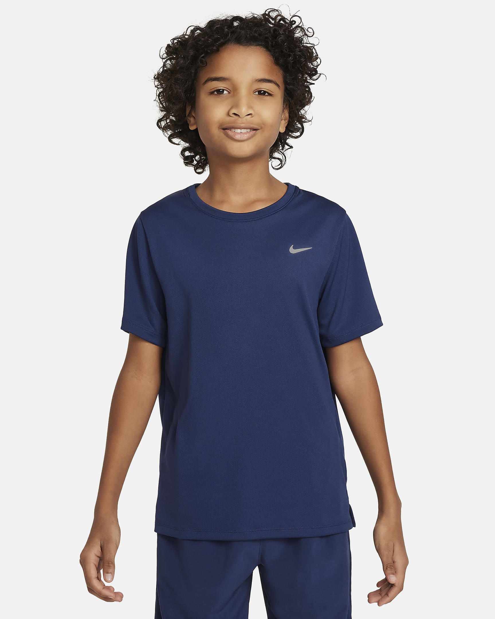 Nike Dri-FIT Miler Older Kids' (Boys') Short-Sleeve Training Top - Midnight Navy