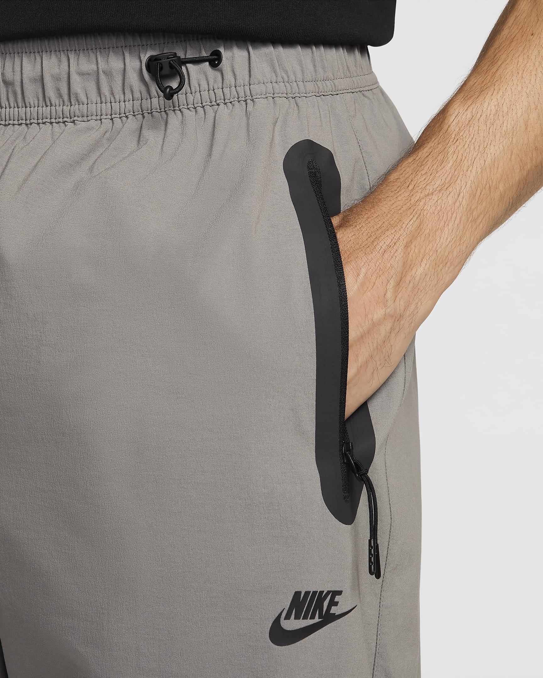 Nike Tech Pantalón oversize de tejido Woven - Hombre - Flat Pewter/Light Iron Ore/Negro