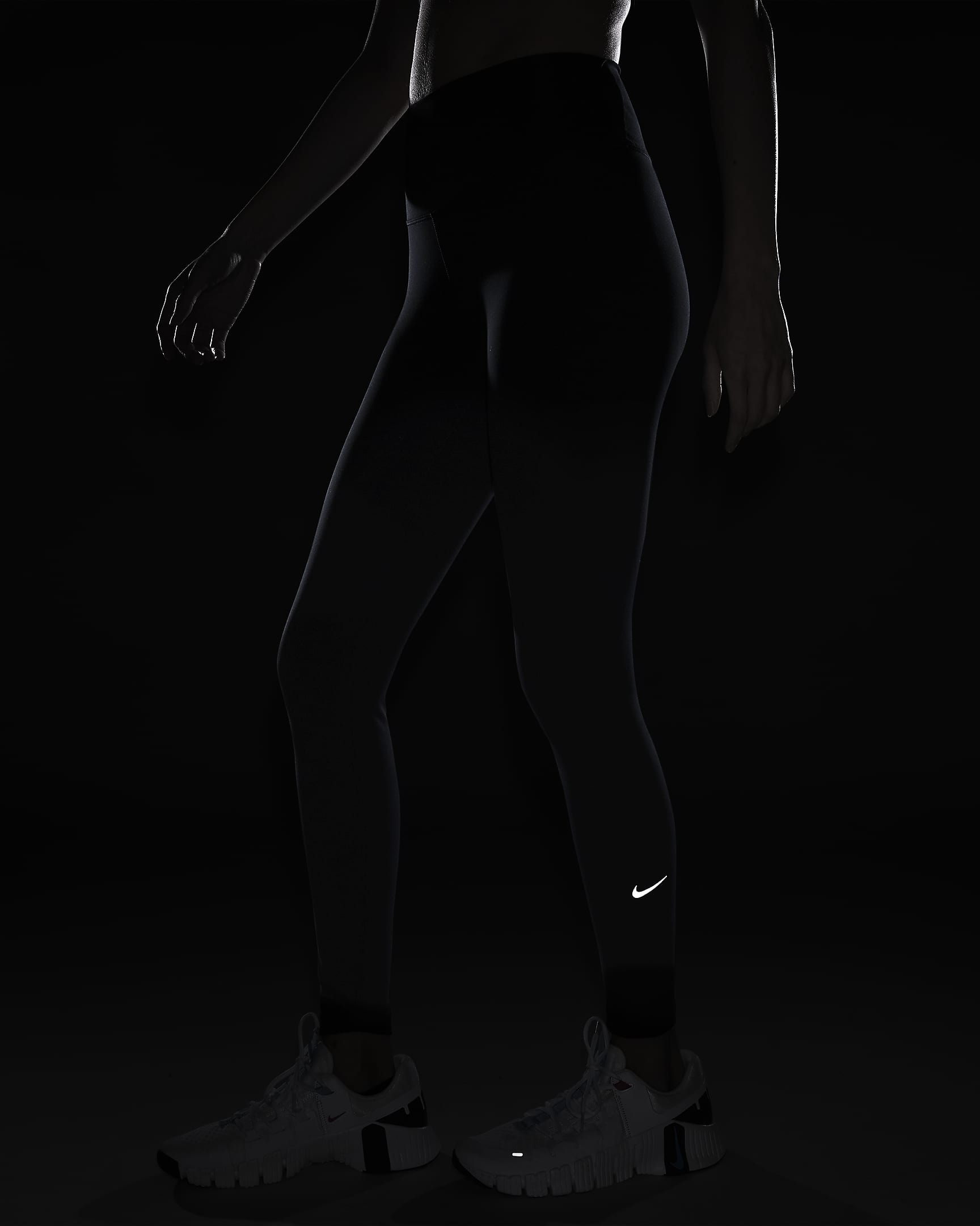 Nike One leggings i full lengde med høyt liv til dame - Obsidian/Svart