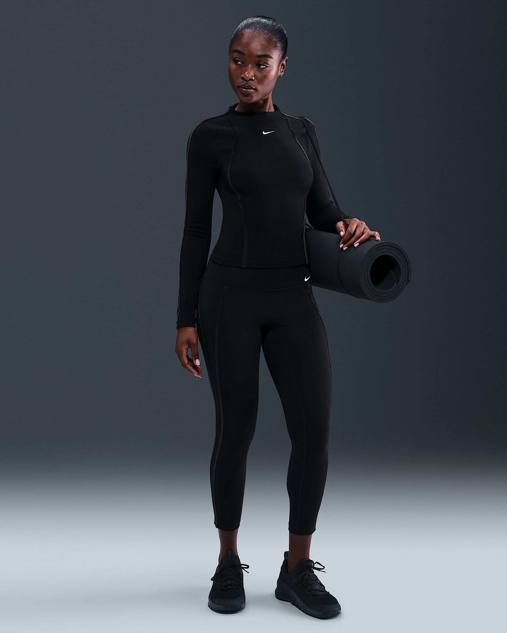 Nike One Women's High-Waisted 7/8 Leggings - Black/White