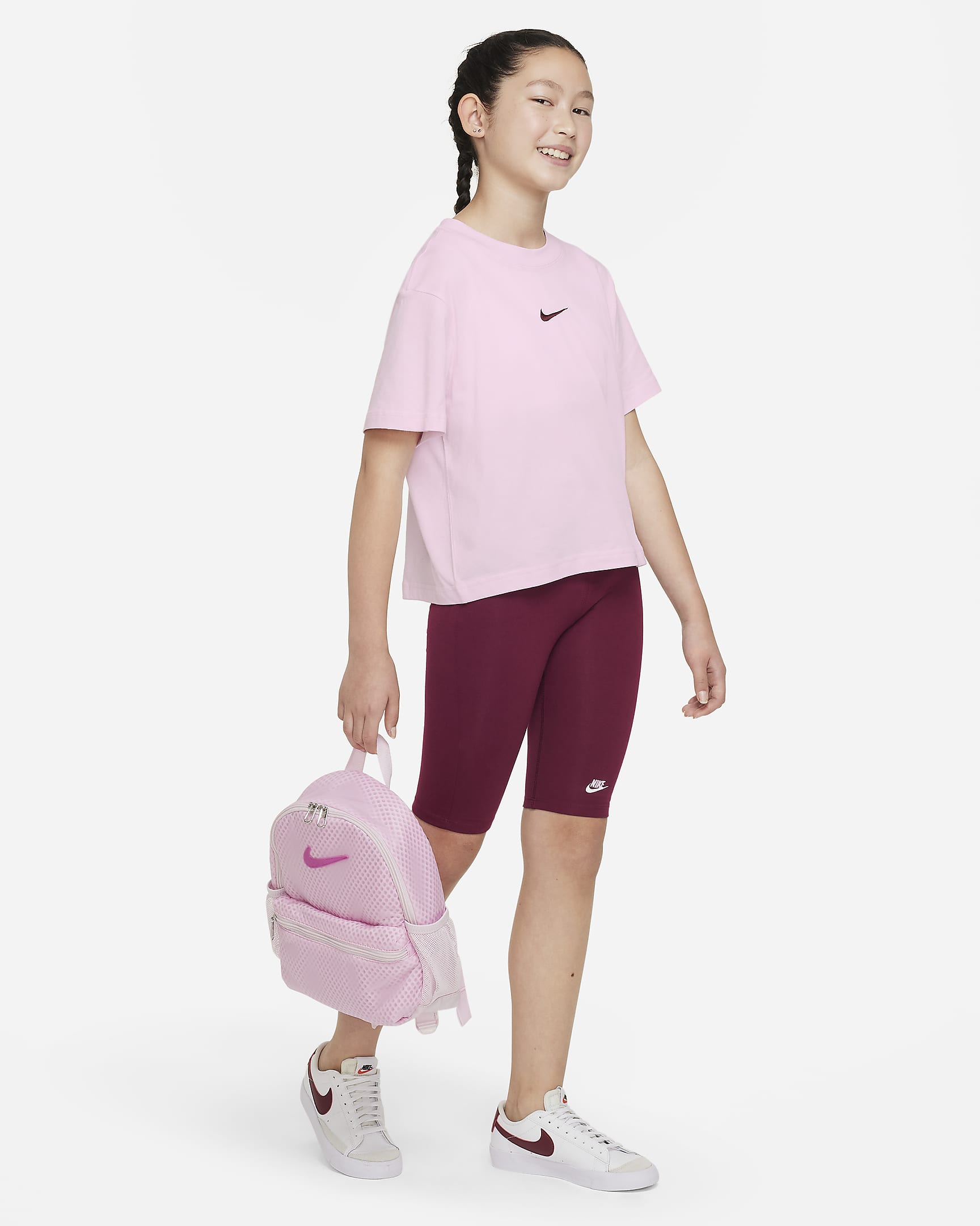 Nike Sportswear 大童 (女童) T 恤 - Pink Foam/Dark Beetroot