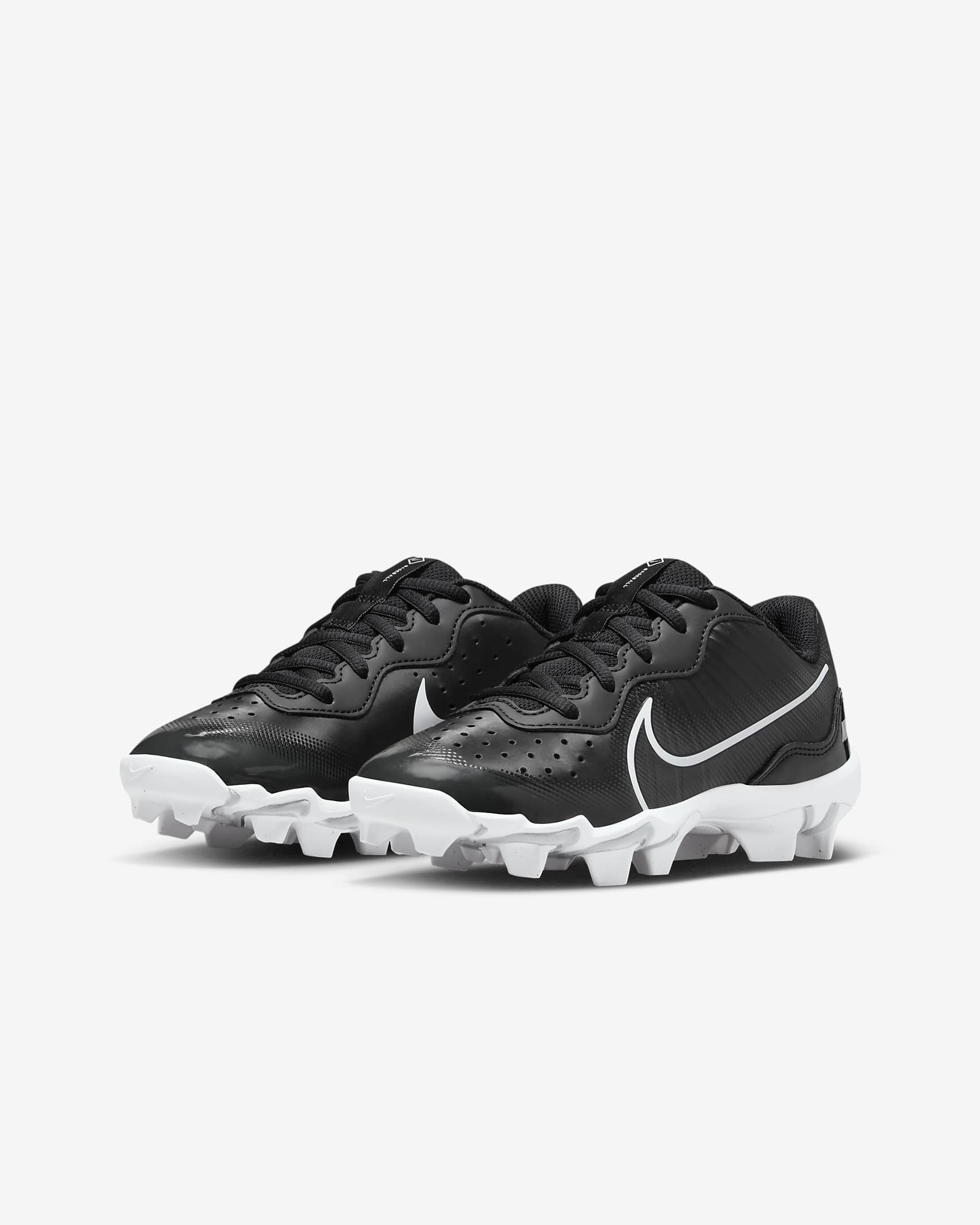 Tacos de béisbol para niños talla pequeña/grande Nike Alpha Huarache 4 Keystone - Negro/Platino puro/Blanco