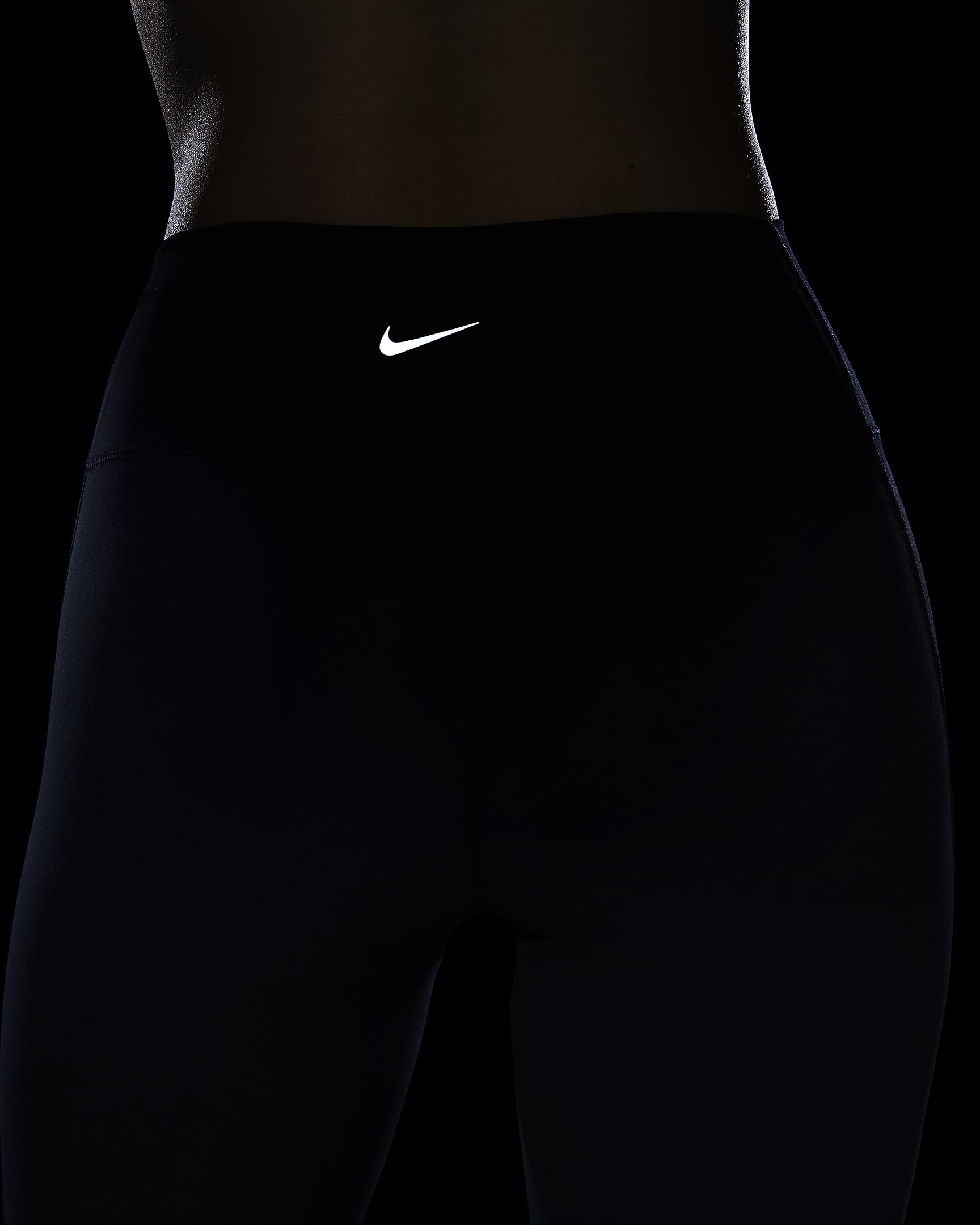 Leggings de tiro alto de largo completo para mujer Nike One Seamless Front - Obsidiana/Negro