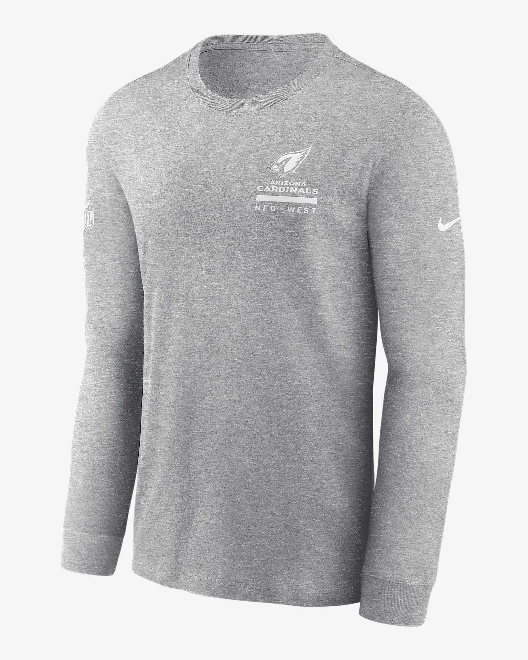 Arizona Cardinals Sideline Team Issue Men's Nike Dri-FIT NFL Long-Sleeve T-Shirt - Grey