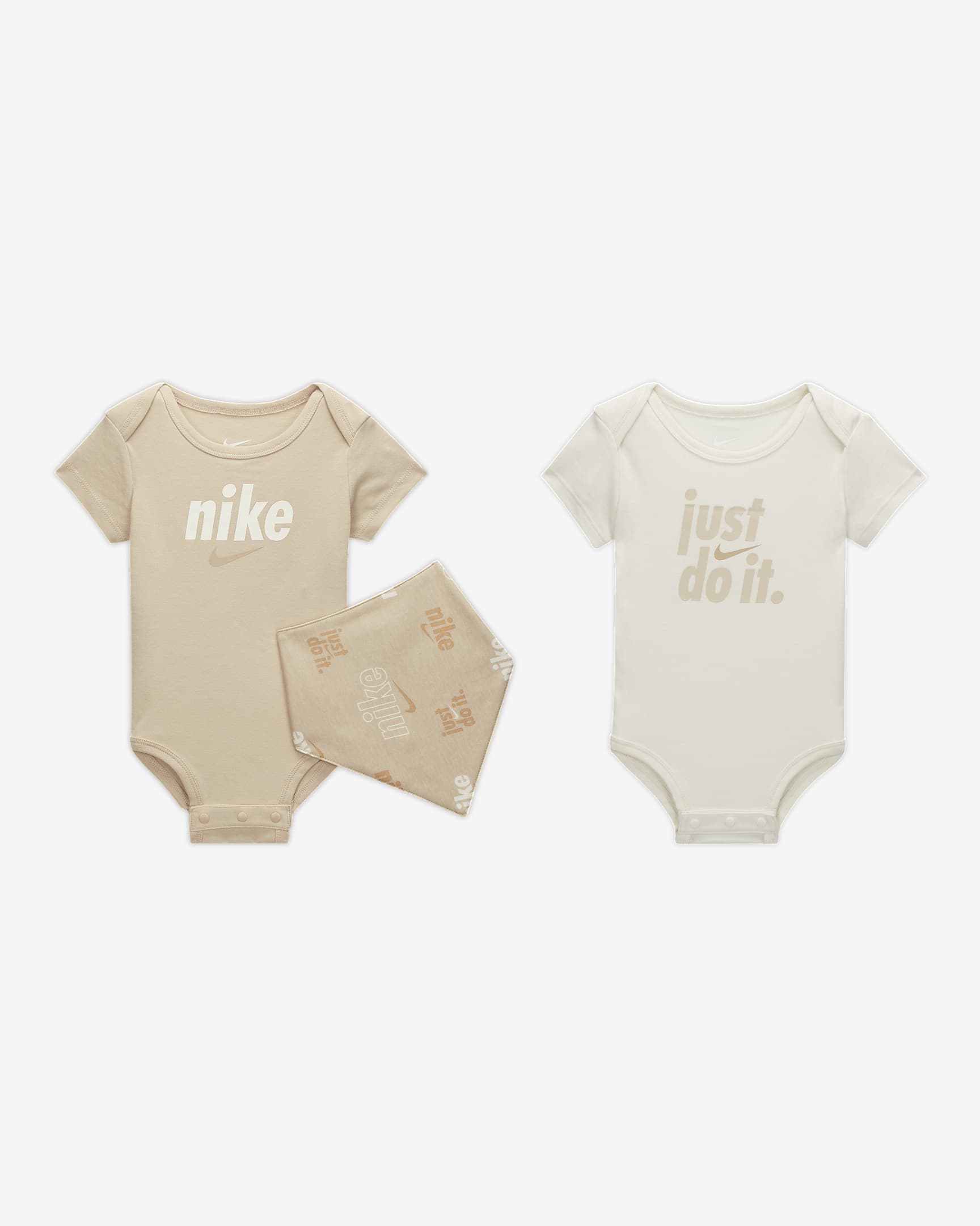 Conjunto de tres piezas de body y babero para bebé (12-24M) Nike E1D1 ...