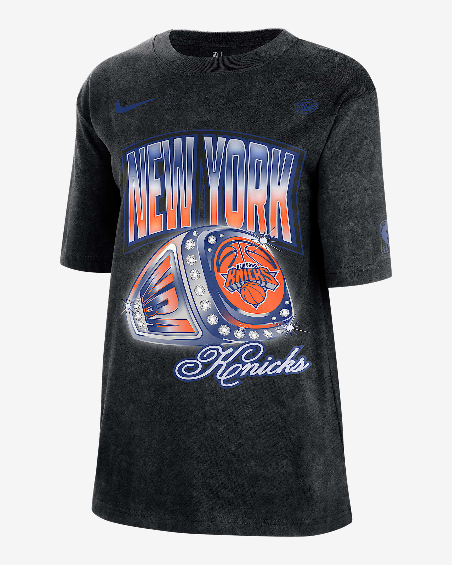 New York Knicks Courtside Women's Nike NBA T-Shirt - Black