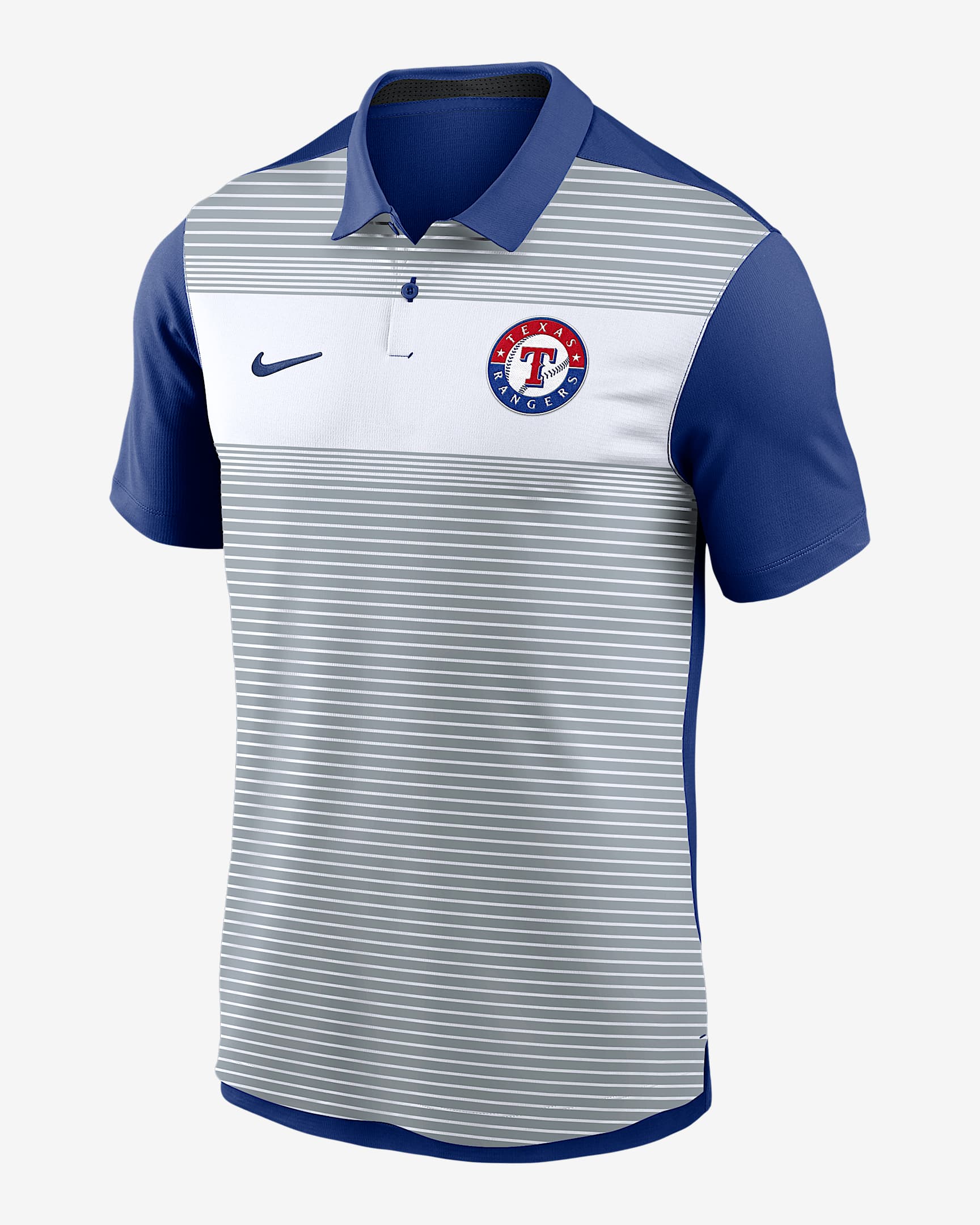 Texas Rangers Striped Vapor Polo Men's Nike Dri-FIT MLB Polo - Grey