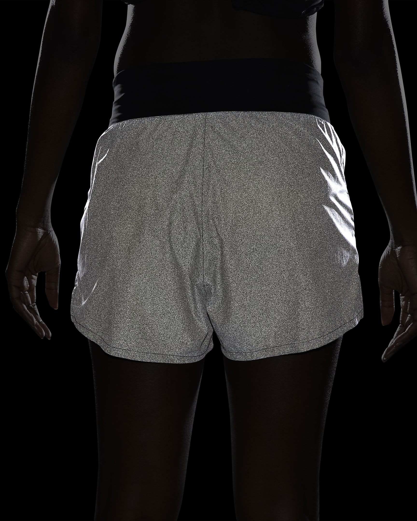 Shorts con diseño reflejante 2 en 1 de tiro medio de 8 cm para mujer ...