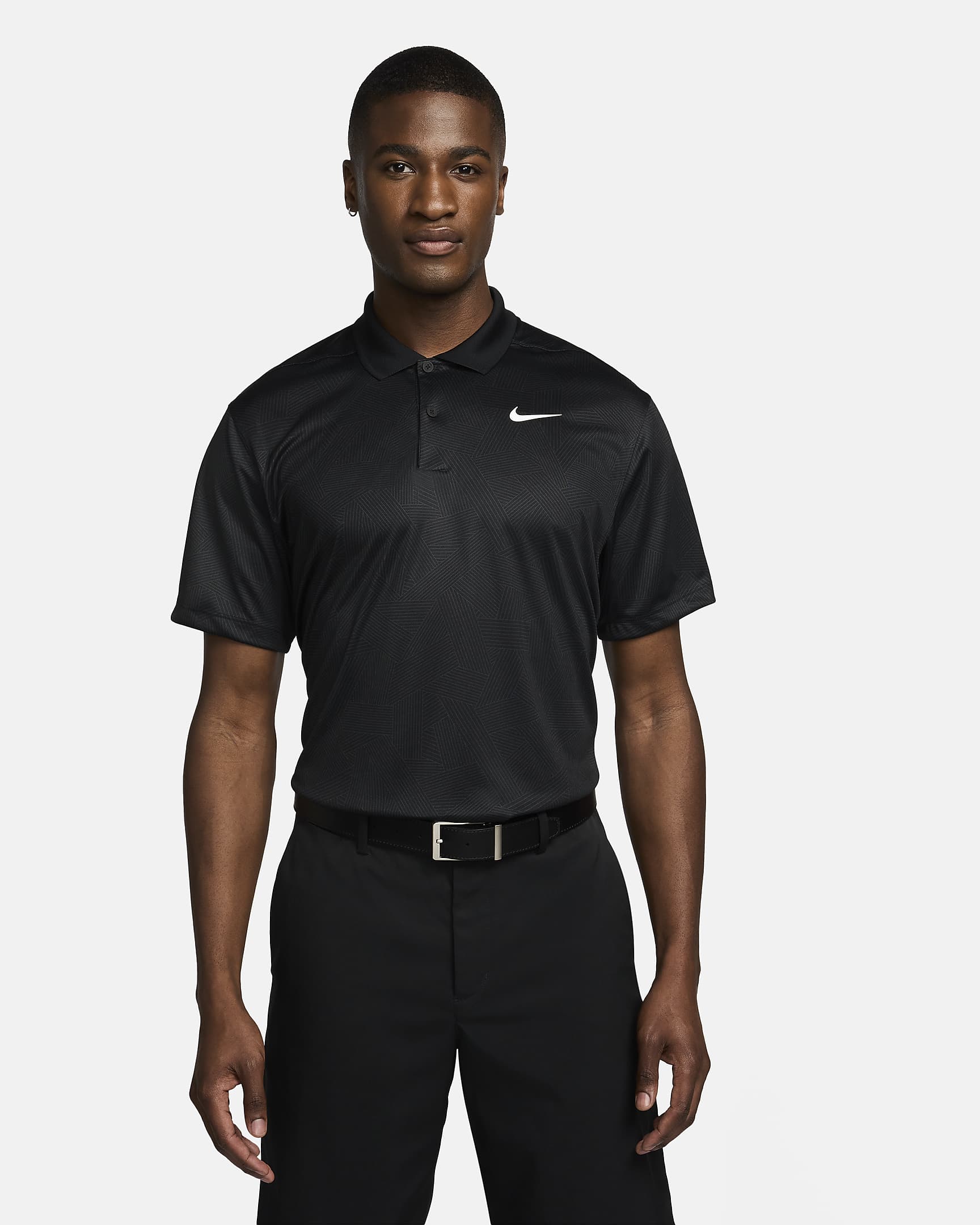 Polo de golf Dri-FIT Nike Victory+ pour homme - Noir/Noir/Blanc