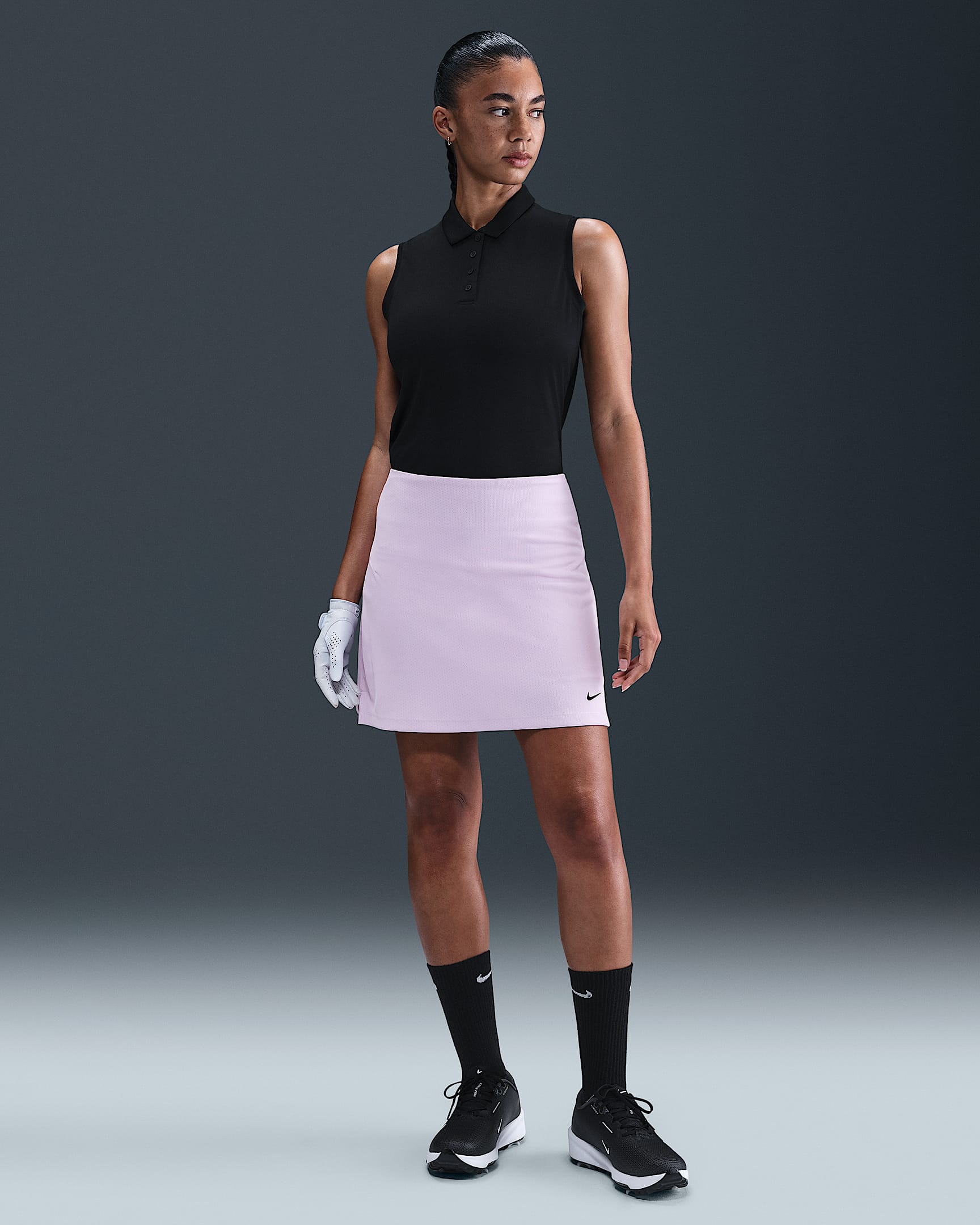 Nike Tour Dri-FIT ADV golfskjørt til dame - Doll/Svart